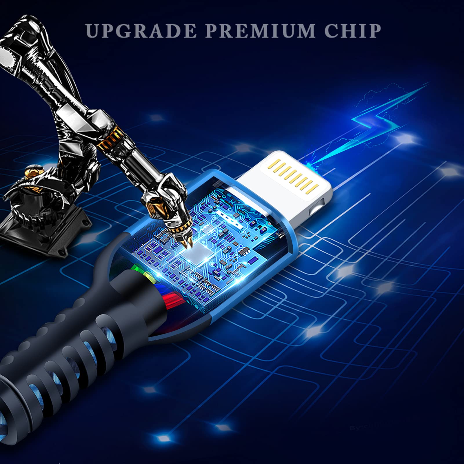 Iphone Charger [5Pack/6Ft], Long Braided Lightning Cables, Fast Charging Power Adapter Cargador Cords For Iphone 14/13/12 Pro Ma