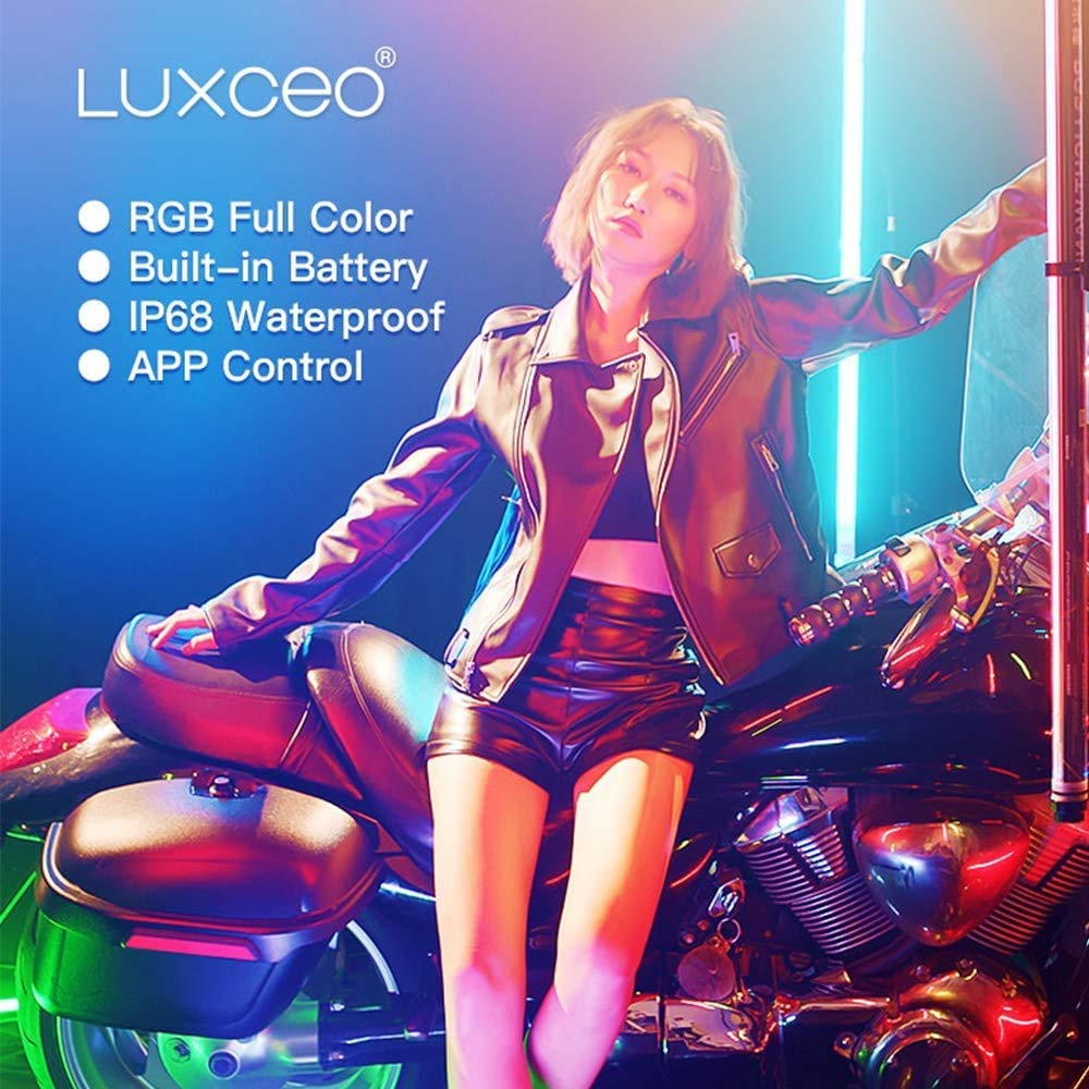 Luxceo P120 Rgb Handheld Photography Light, App Control 1350 Lumen Led Video Light Wand 360Full Color 12 Lighting Modes Cri=95 I