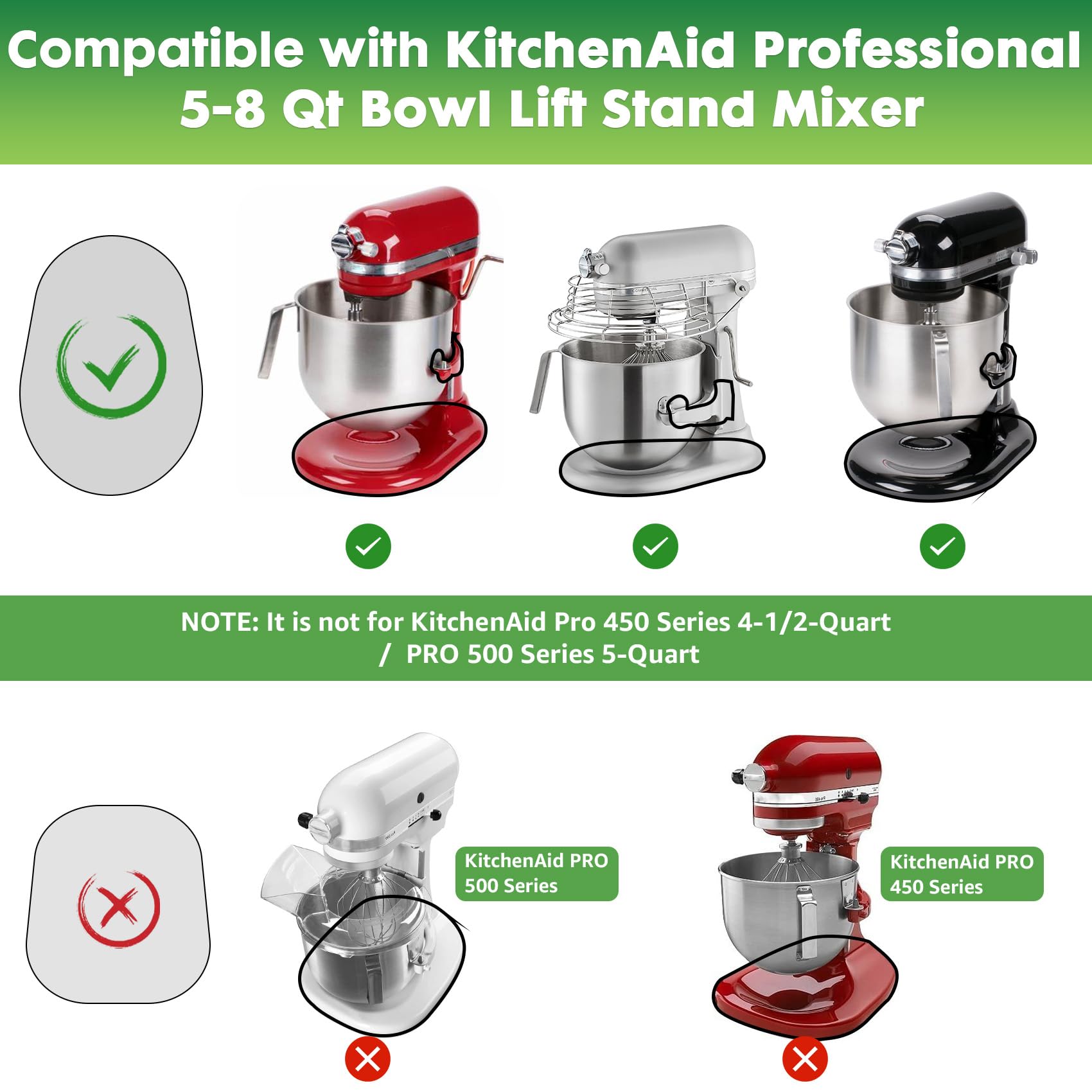 For Kitchen Aid Mixer Slider Mat   Sliding Mat For Kitchen Aid 5 8 Qt Bowl Lift Stand Mixer, Mover Mixer Attachment Professional