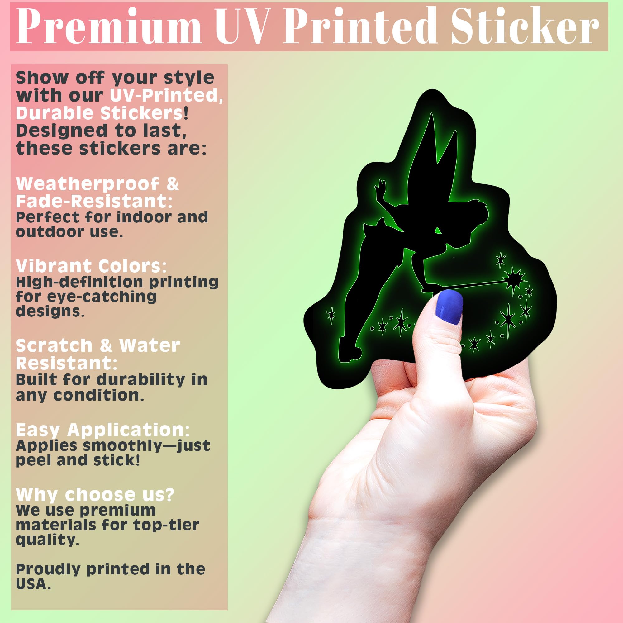 Fairy Spell Fantasy Lore Vinyl Decal Sticker   Peel & Stick Design   Cars, Trucks, Vans, Walls, Laptops, Cups   5.5 Inches Black