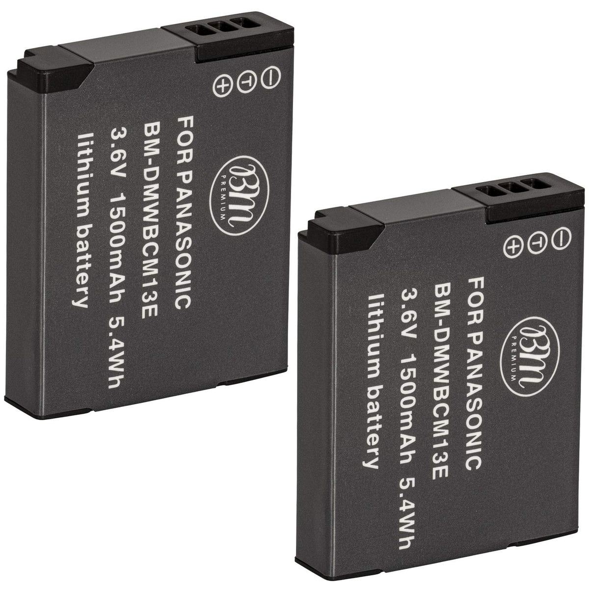 BM Premium 2 Pack of DMW BCM13E Batteries for Panasonic Lumix DC TS7, DMC FT5A, LZ40, TS5, TS6, TZ37, TZ40, TZ41, TZ55, TZ60, DMC ZS27, DMC ZS30, DMC ZS35, DMC ZS40, DMC ZS45, DMC ZS50 Digital Cameras