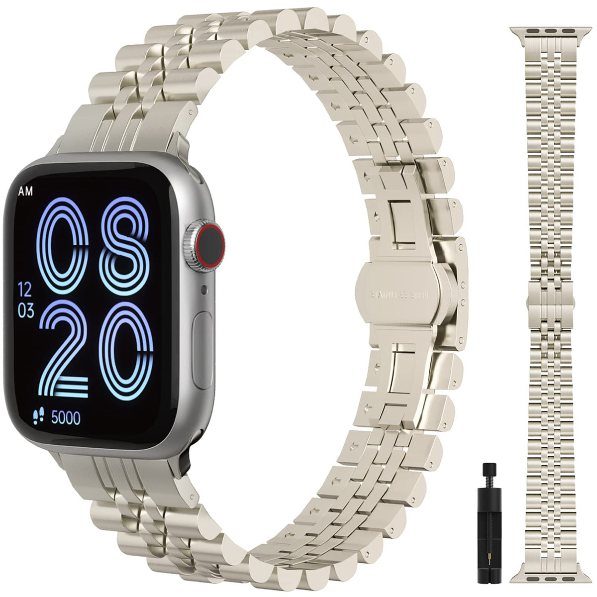 Camofit Compatible With Apple Watch Band 38Mm 40Mm 41Mm For Women, Thin Metal Stainless Steel Replacement Watchband Strap For Iw