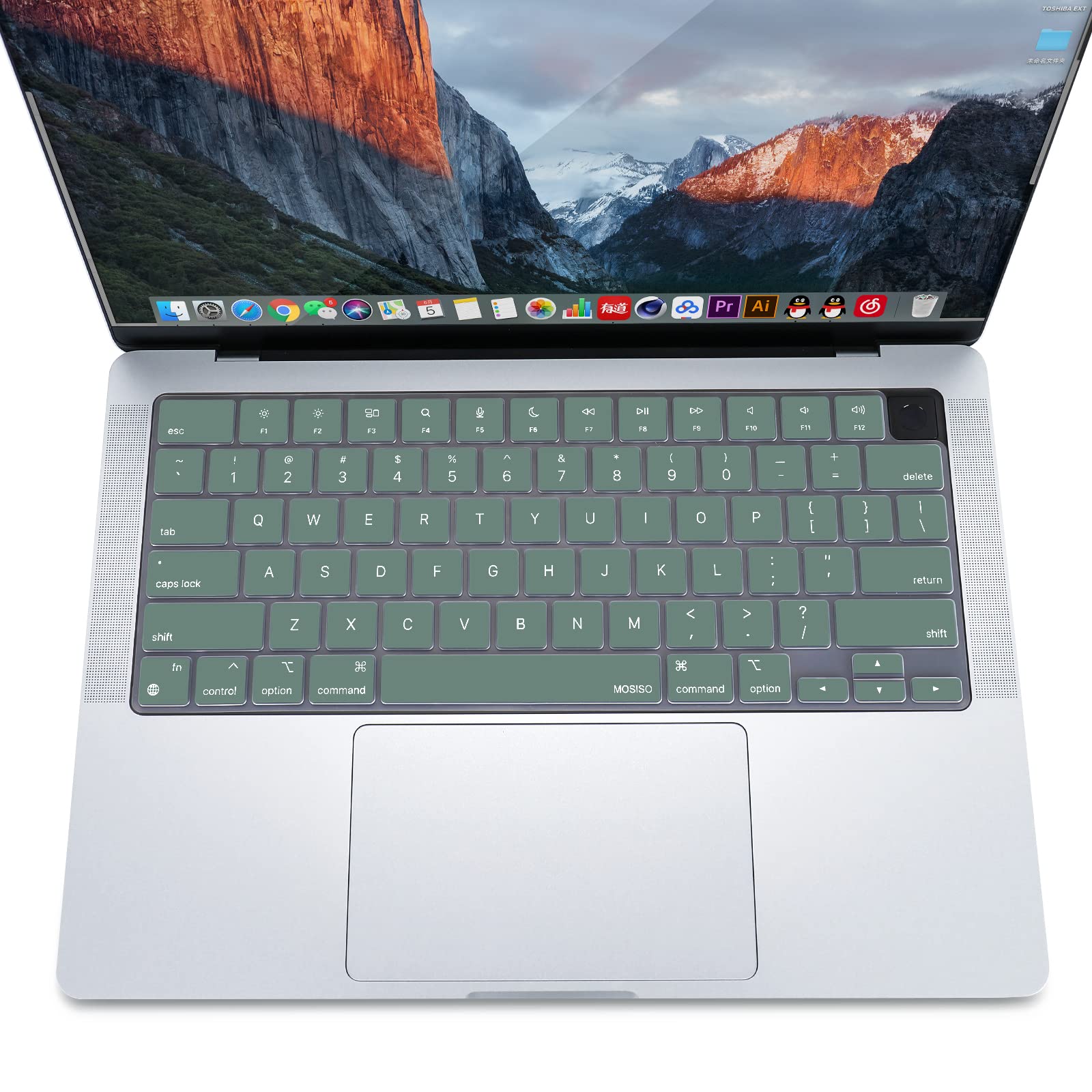 Mosiso Keyboard Cover Skin Compatible With Macbook Air 15 Inch M3 A3114 M2 A2941/Air 13.6 A3113 A2681/Pro 14/16 M4 M3 M2 M1, Mid