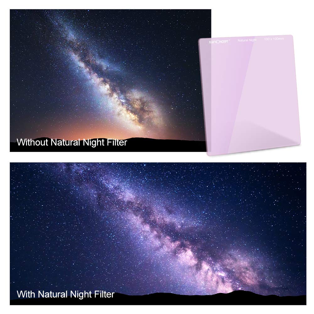 K&F Concept Natural Night Anti-Light Pollution Filter 100x100mm Glass 28 Multi-Layer Coated