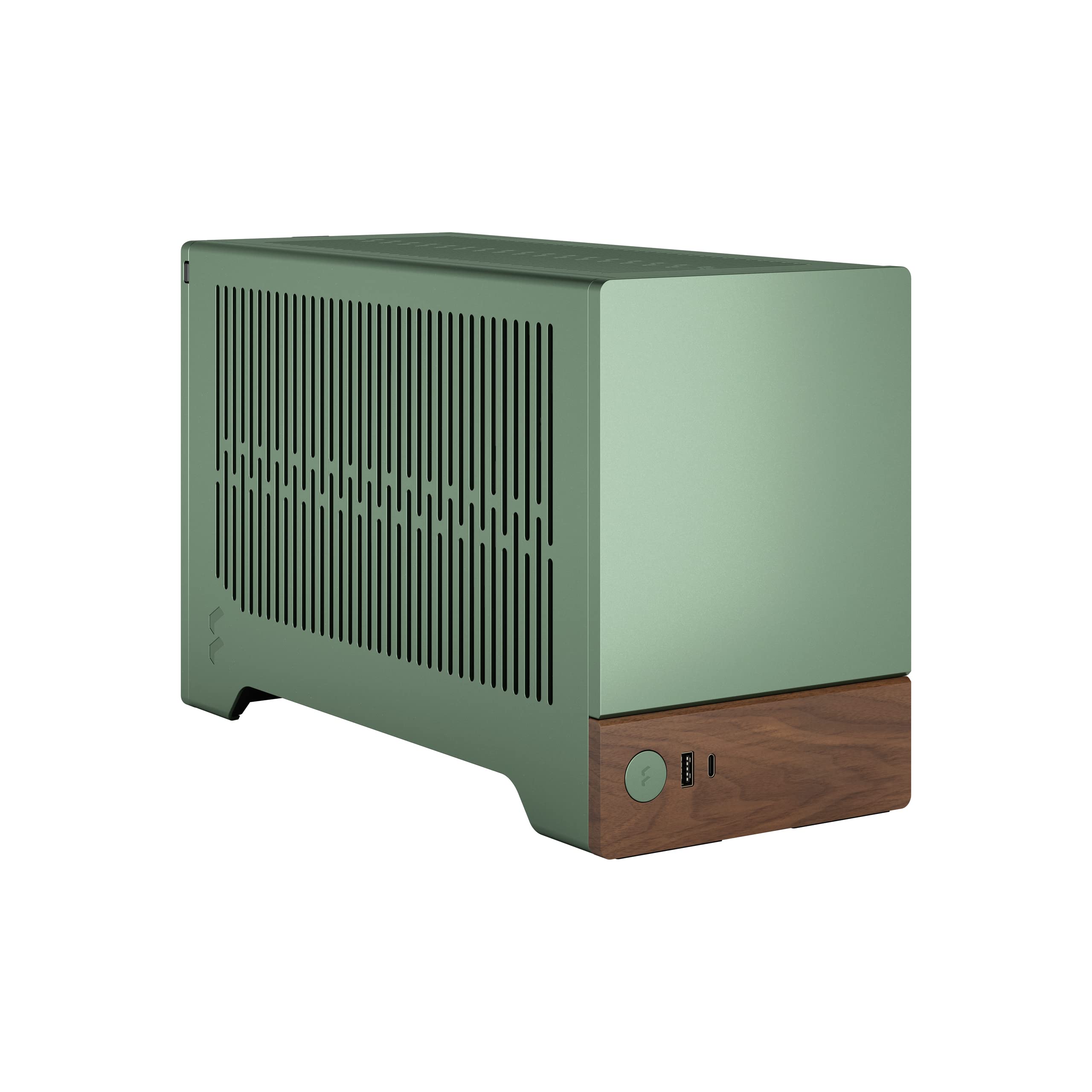 Fractal Design Terra Jade   Wood Walnut Front Panel   Small Form Factor   Mini Itx Gaming Case   Pcie 4.0 Riser Cable   Usb Type