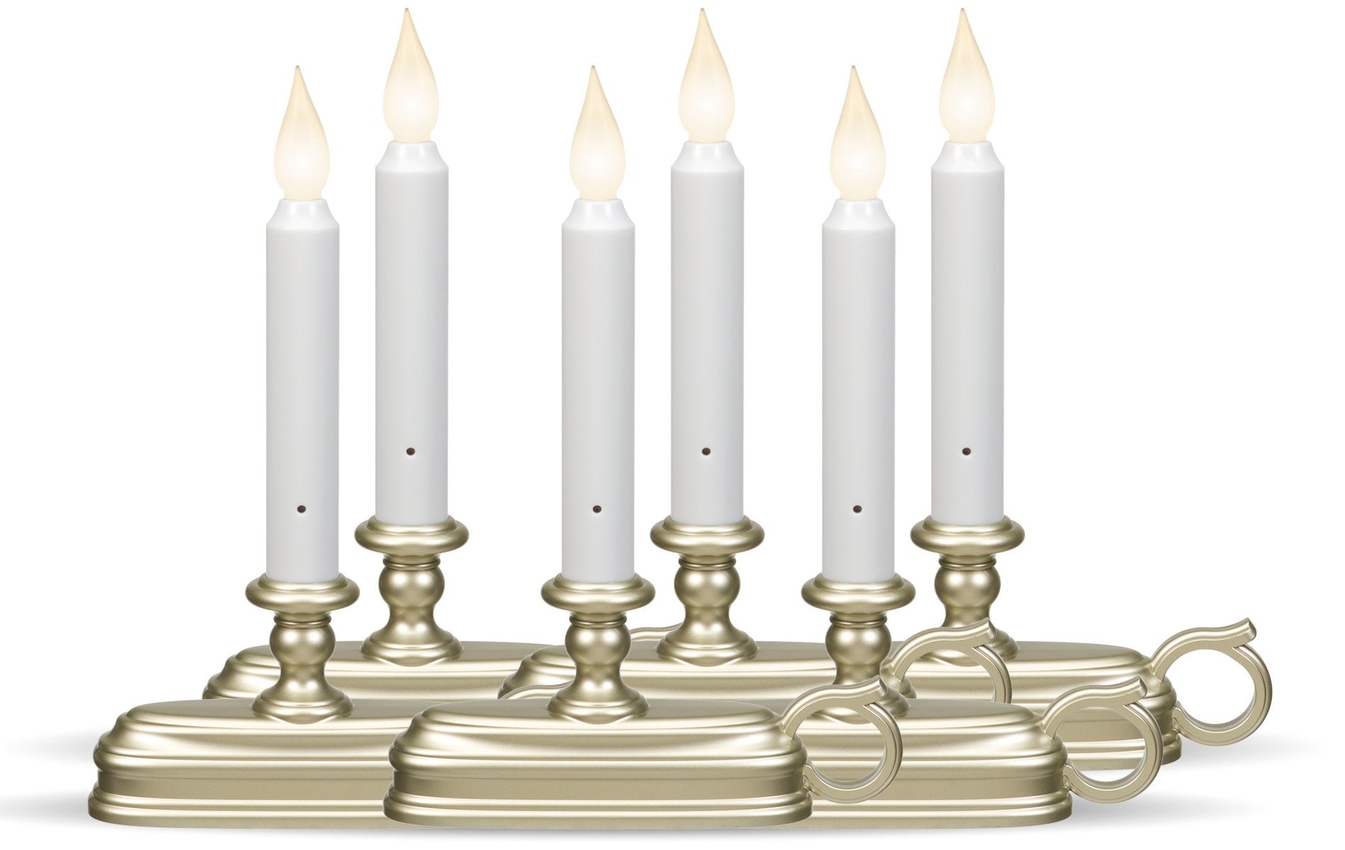 Xodus Innovations Fpc1525P 6 Battery Operated Led Window Candle With New Hot Spot Technology And Dusk To Dawn Light Sensor, Plastic Silver/Pewter Base (Pack Of 6)