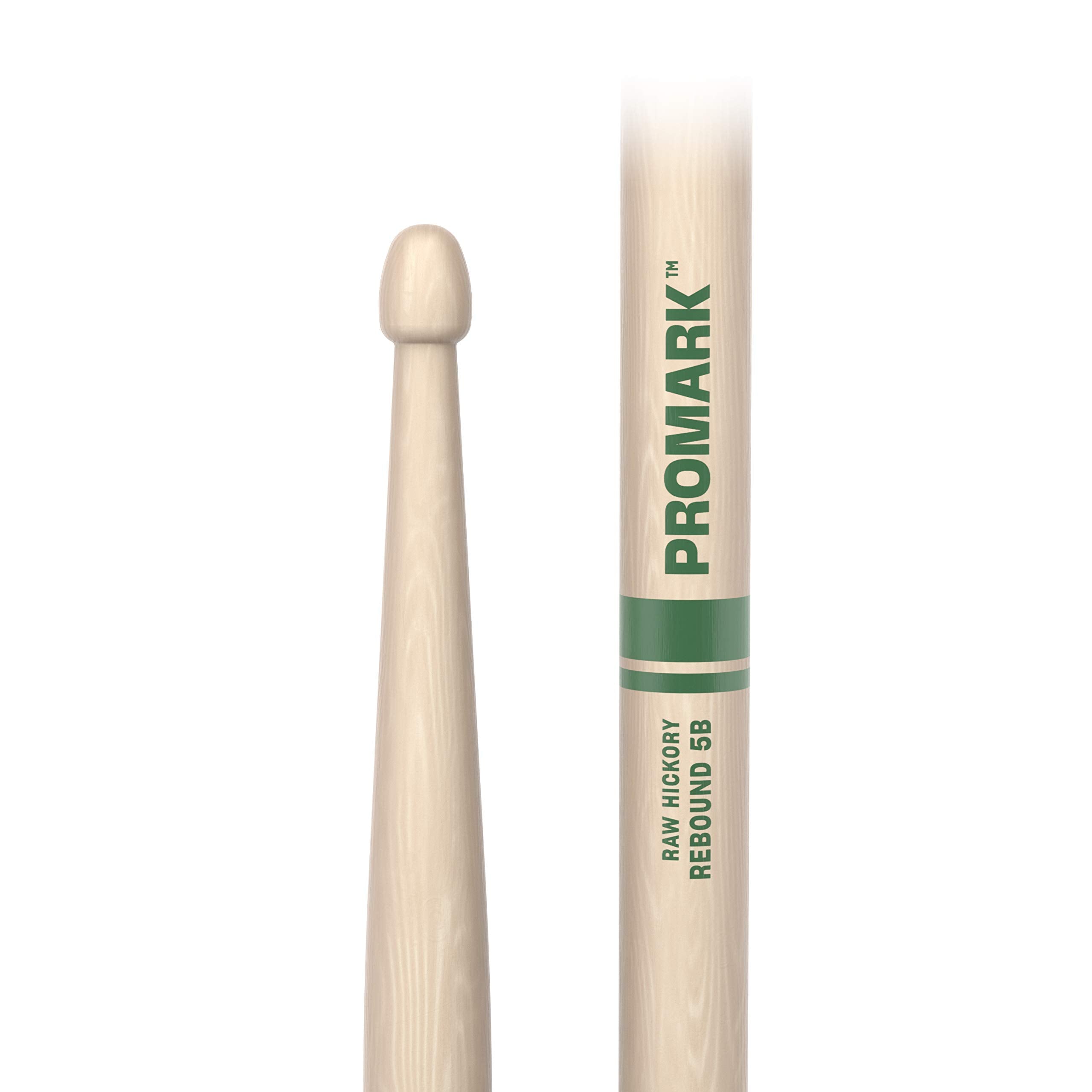 Promark Rebound 5B Raw Hickory Drumsticks, Acorn Wood Tip, One Pair