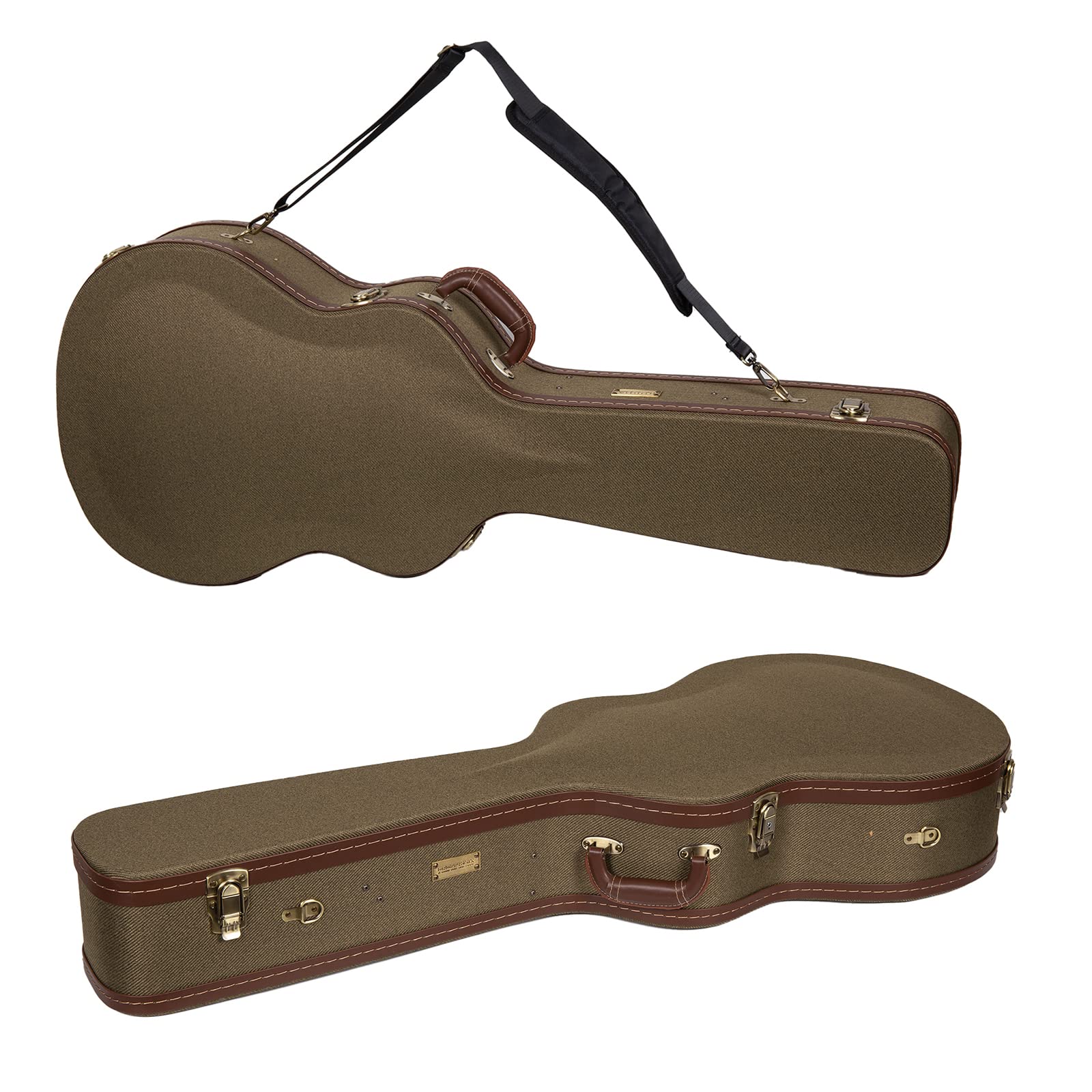 Crossrock Wood Case Fits 12 Frets 000/Om Style Acoustic Guitar With Removable Shoulder Straps Green (Crw700 00012Gn)