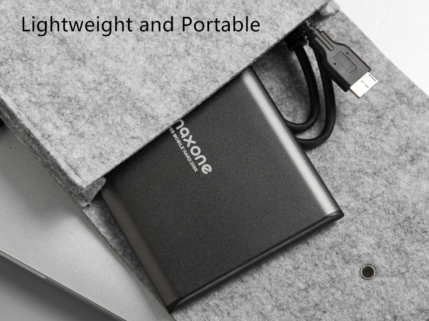 Maxone 1Tb Ultra Slim Portable External Hard Drive Hdd Usb 3.0 Compatible With Pc, Laptop, Charcoal Grey
