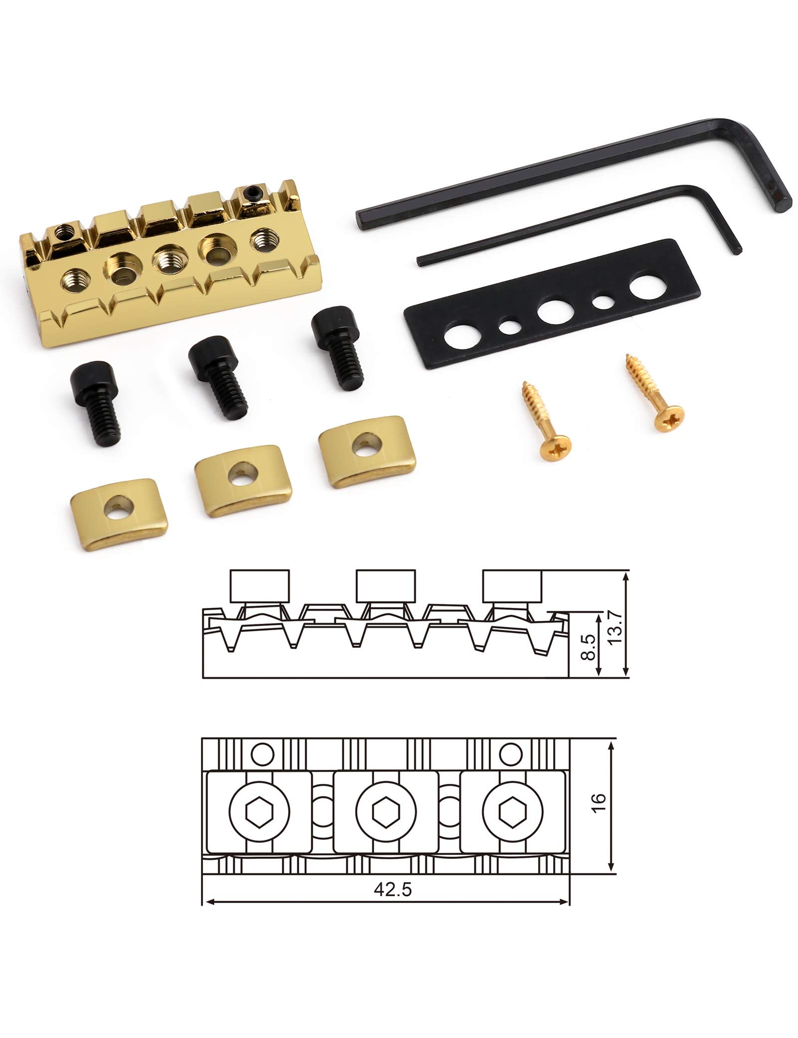 Holmer Guitar String Locking Nut For Floyd Rose Style Adjustable Height Locking Guitar Tremolo Bridge With Mounting Screw Shims