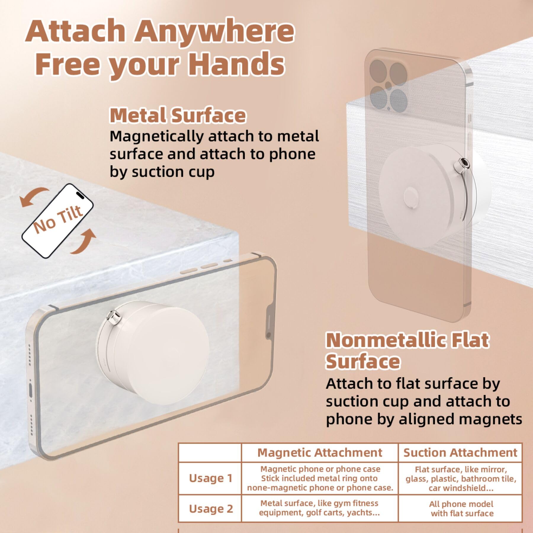 Sevenka Vacuum Magnetic Phone Holder Compatible With Iphone 16 15 14 13 12, Samsung, All Phone, Small Universal Foldable Magneti