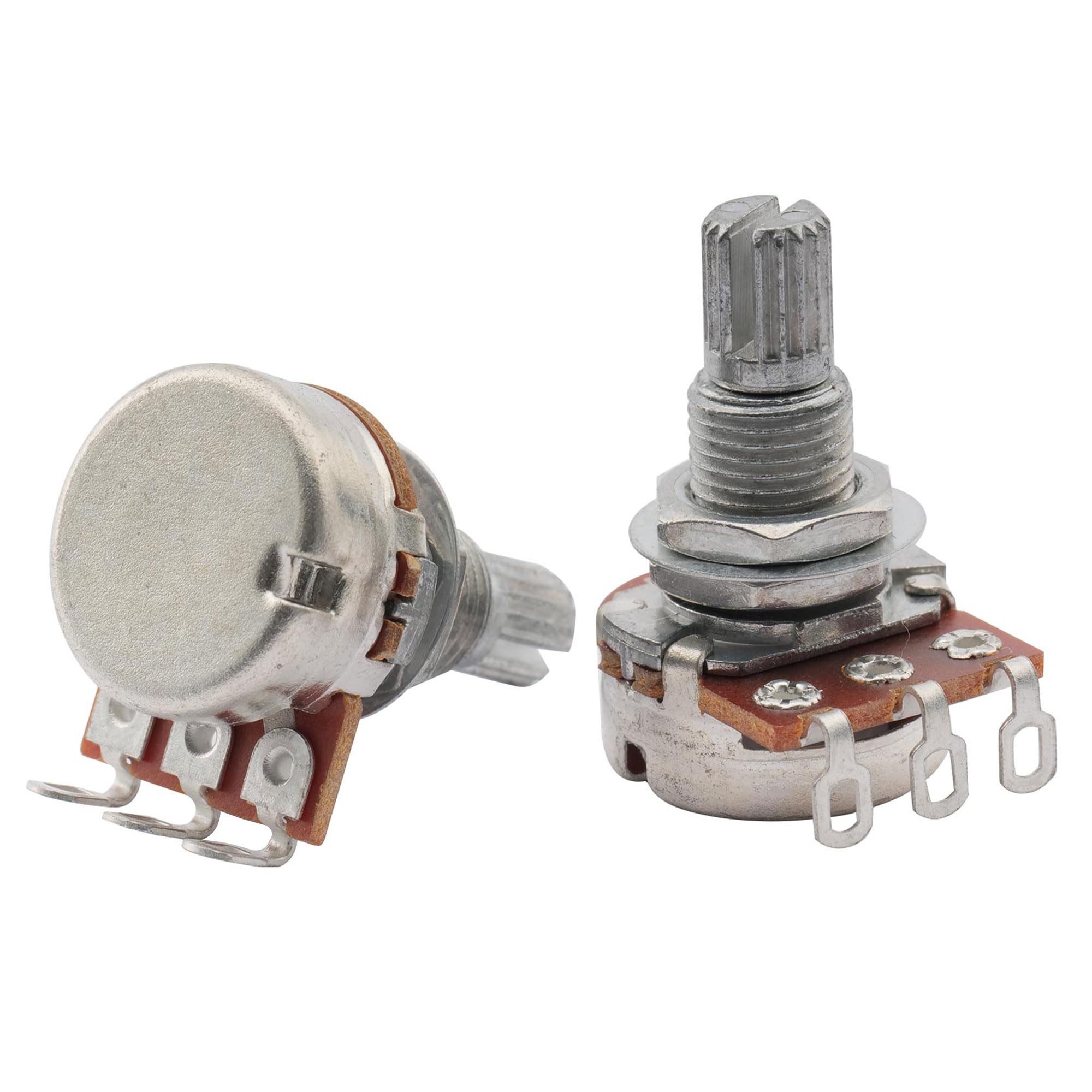 Musiclily A500K Mini Guitar Pots Split Shaft Long Audio Taper Guitar Potentiometers For Fender Stratocaster Telecaster Guitar Ba