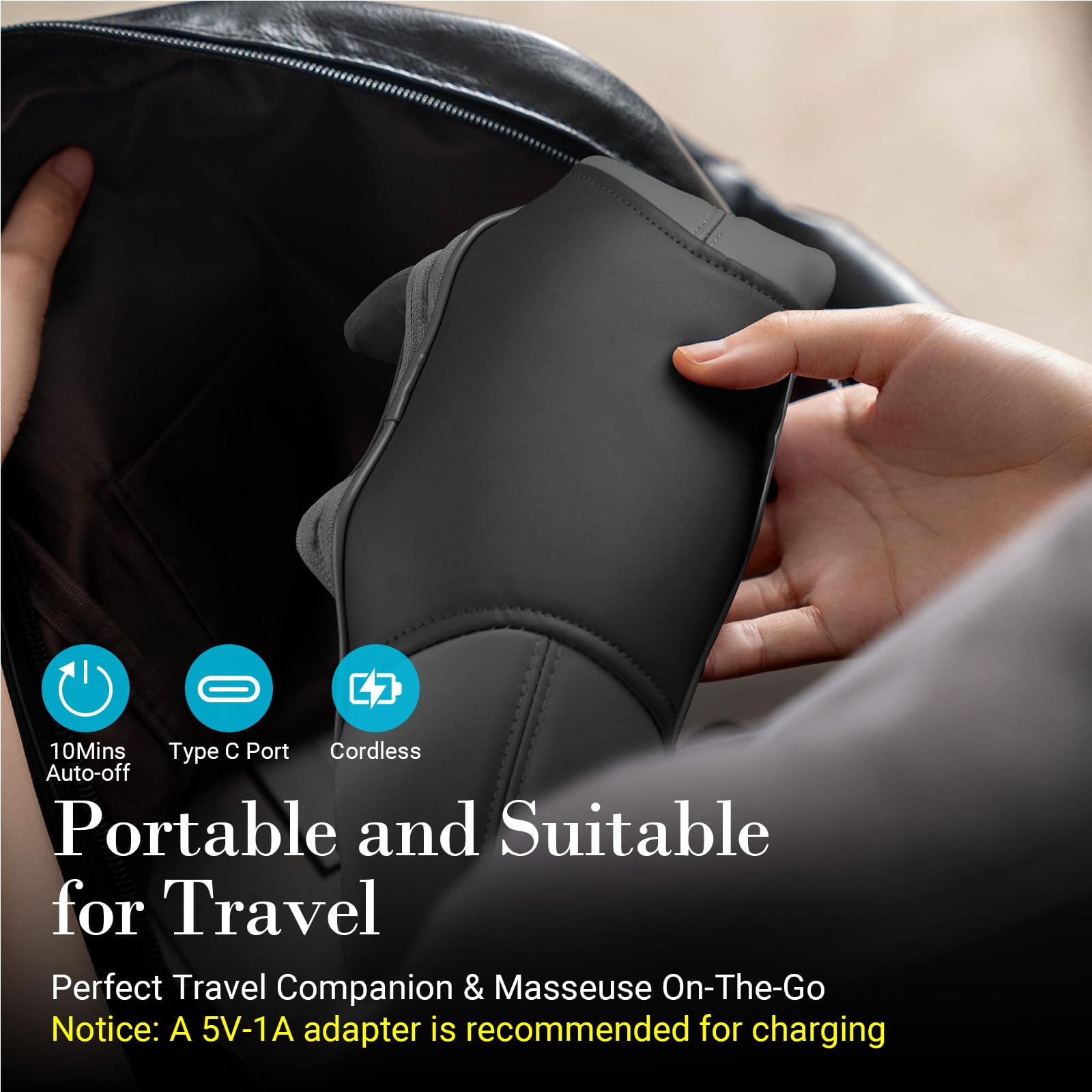 Cupilo Shiatsu Neck And Shoulder Massager With Heat   Fsa Or Hsa Eligible, Cordless 4D Deep Tissue Kneading Massager, Rechargeab