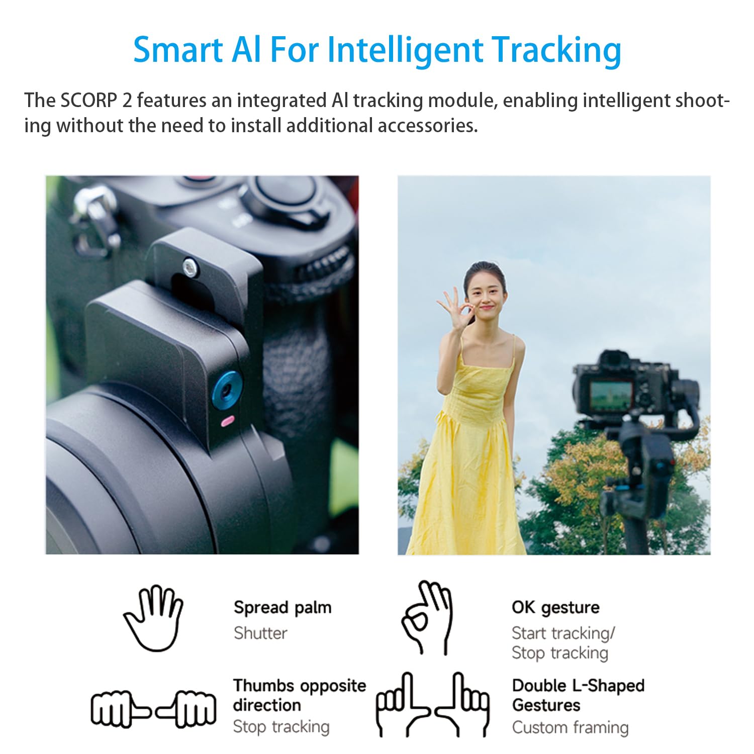 Feiyutech Scorp 2 Gimbal Stabilizer For Dslr And Mirrorless Camera, Integrated Al Tracking Sensor, 3-Axis Camera Stabilizer For