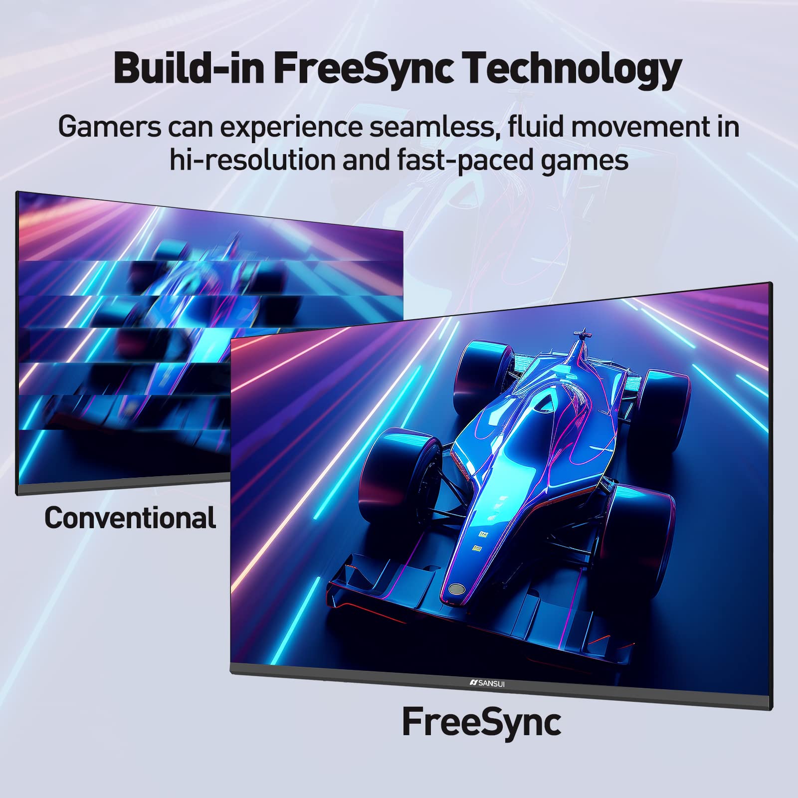 Sansui Monitor 22 Inch Ips 75Hz Fhd 1080P Hdmi Vga Ports Computer Monitor Ultra Thin Tilt Adjustable Vesa Mount Compatible With