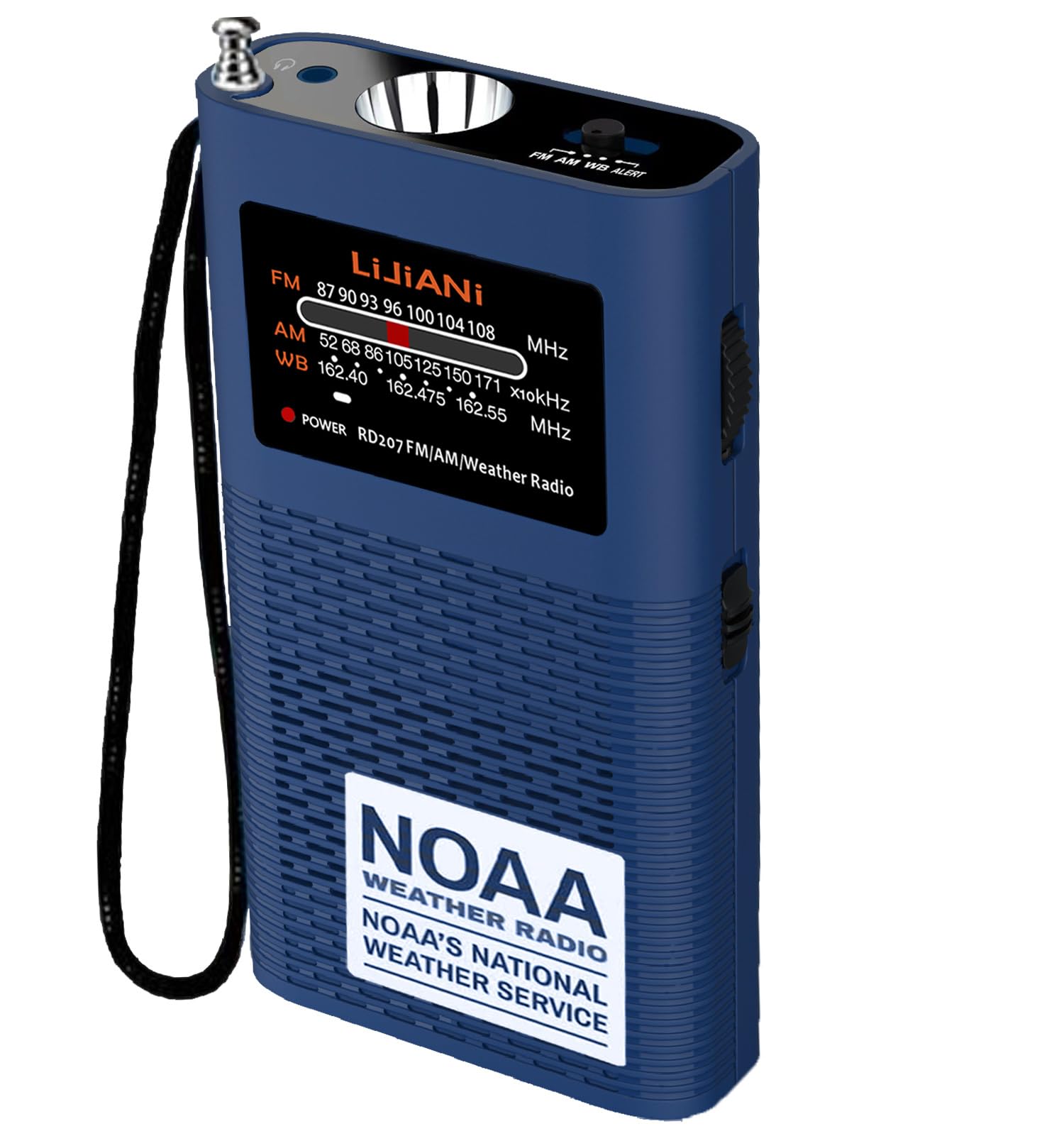 Pocket Weather Alert Radio Noaa/Am/Fm Portable Transistor Powered 1500Mah Battery With Flashlight Emergency Sos Alarm Best Recep