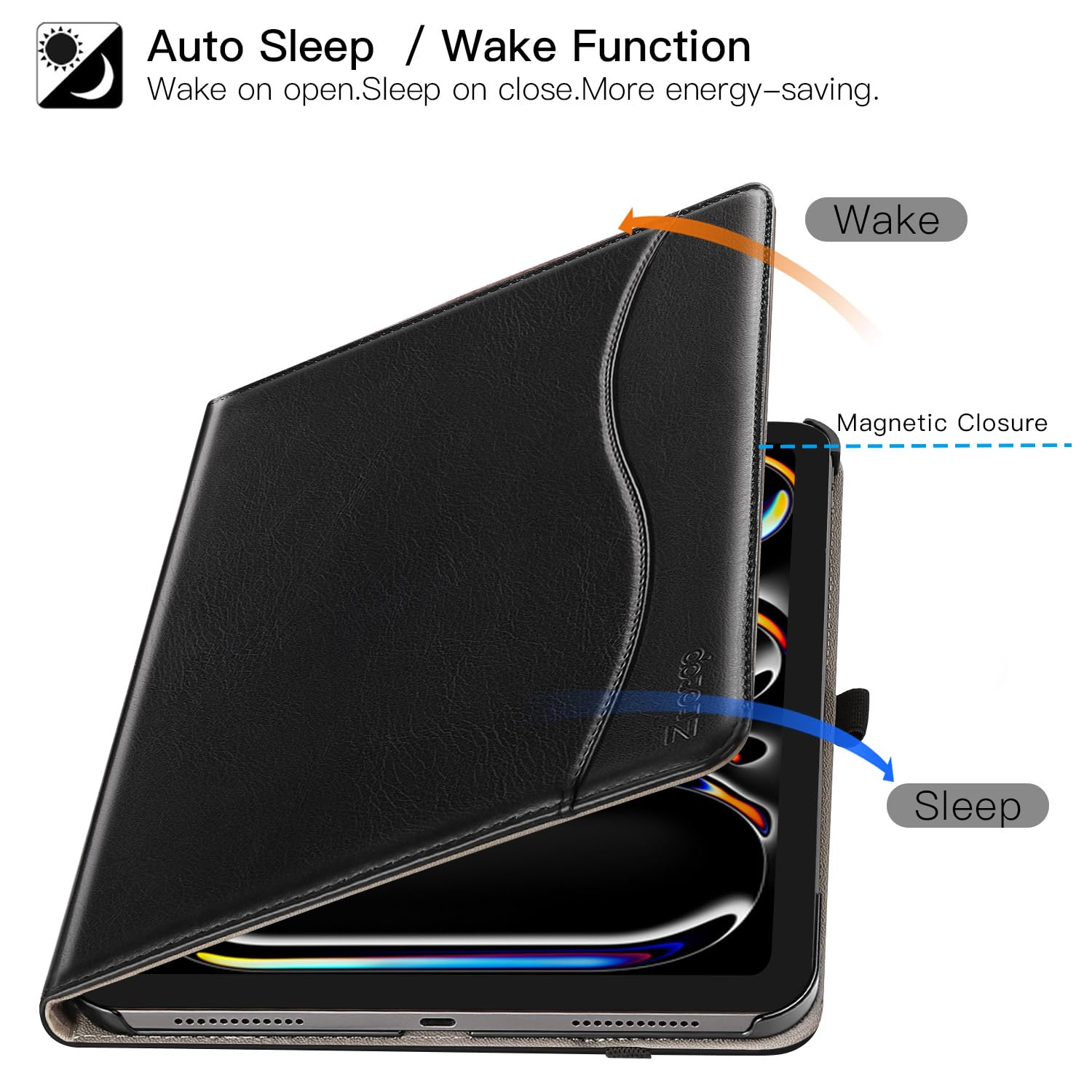 Ztotopcases For New Ipad Pro 11 Inch Case 2024 5Th Generation(M4), Premium Pu Leather Smart Cover With Auto Wake/Sleep,Multiple
