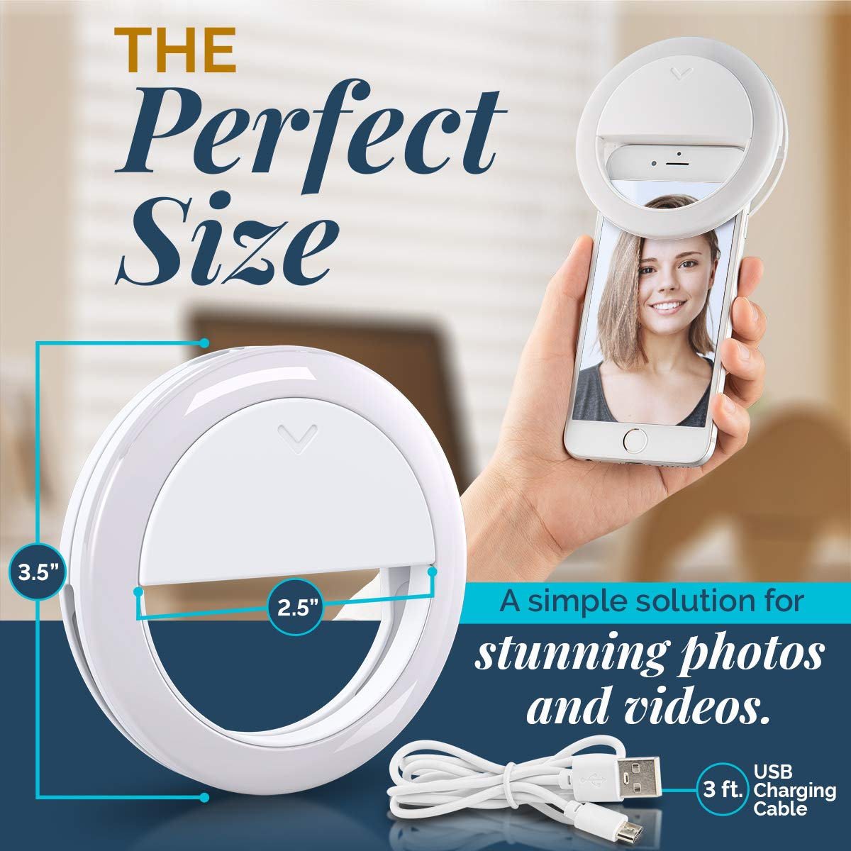 Gearlight Selfie Ring Light For Computer Or Phone   Iphone Compatible Led Lighting For Laptop Webcam, Video Recording   Recharge