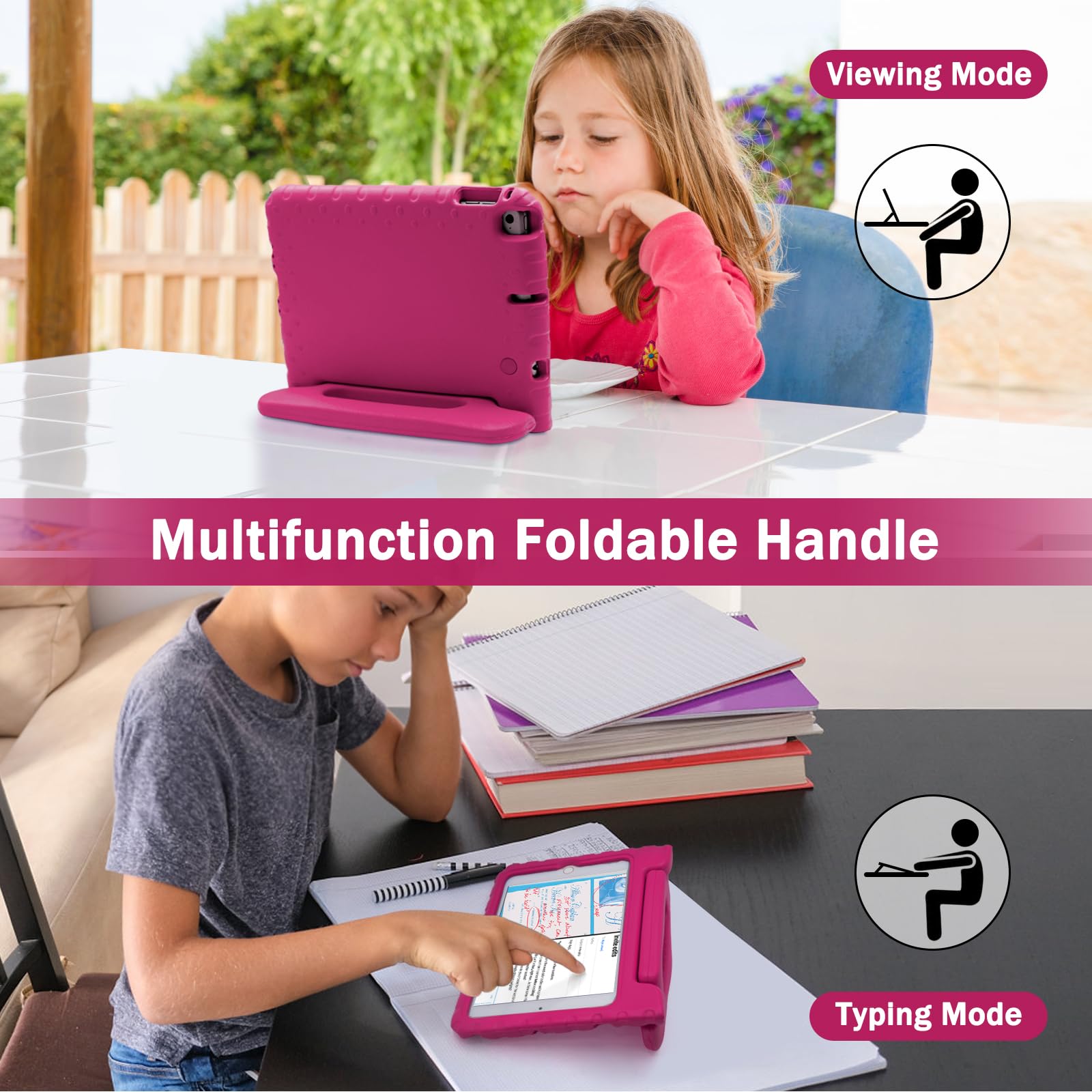 Lefon Kids Case Shockproof For Ipad Mini 5/4/3/2/1, Ipad Mini 4Th Generation Case For Kids, Convertible Handle Light Weight Supe