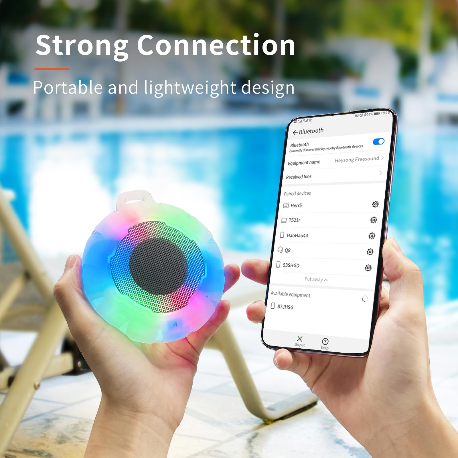 Heysong Waterproof Shower Bluetooth Speaker, Durable & Portable With Clear Sound, Ideal For Shower, Pool, Beach & Kayaking � Great Gift For All Ages