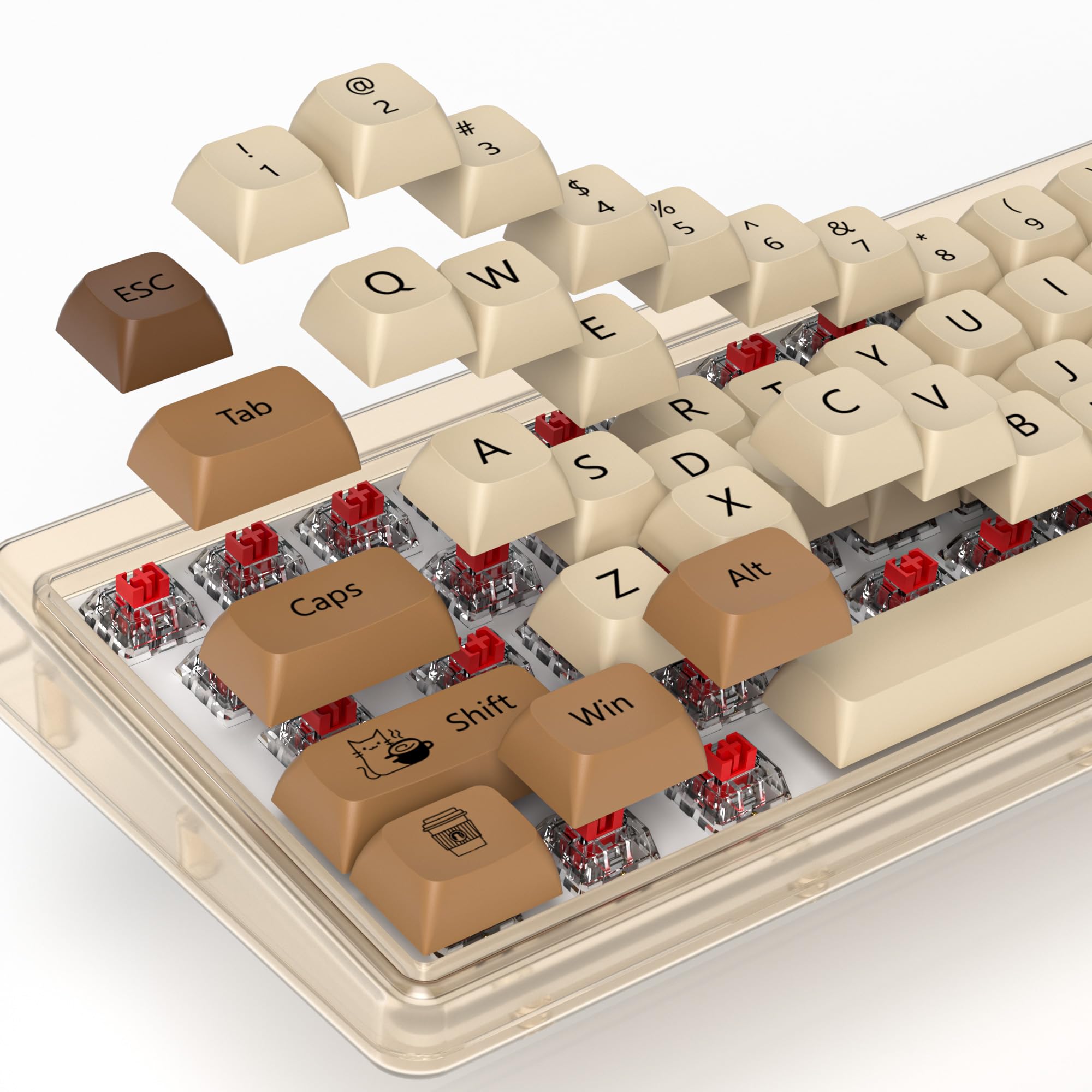 Guffercty Kred Coffee Cat Xda Profile Pbt Keycaps 75 Percent