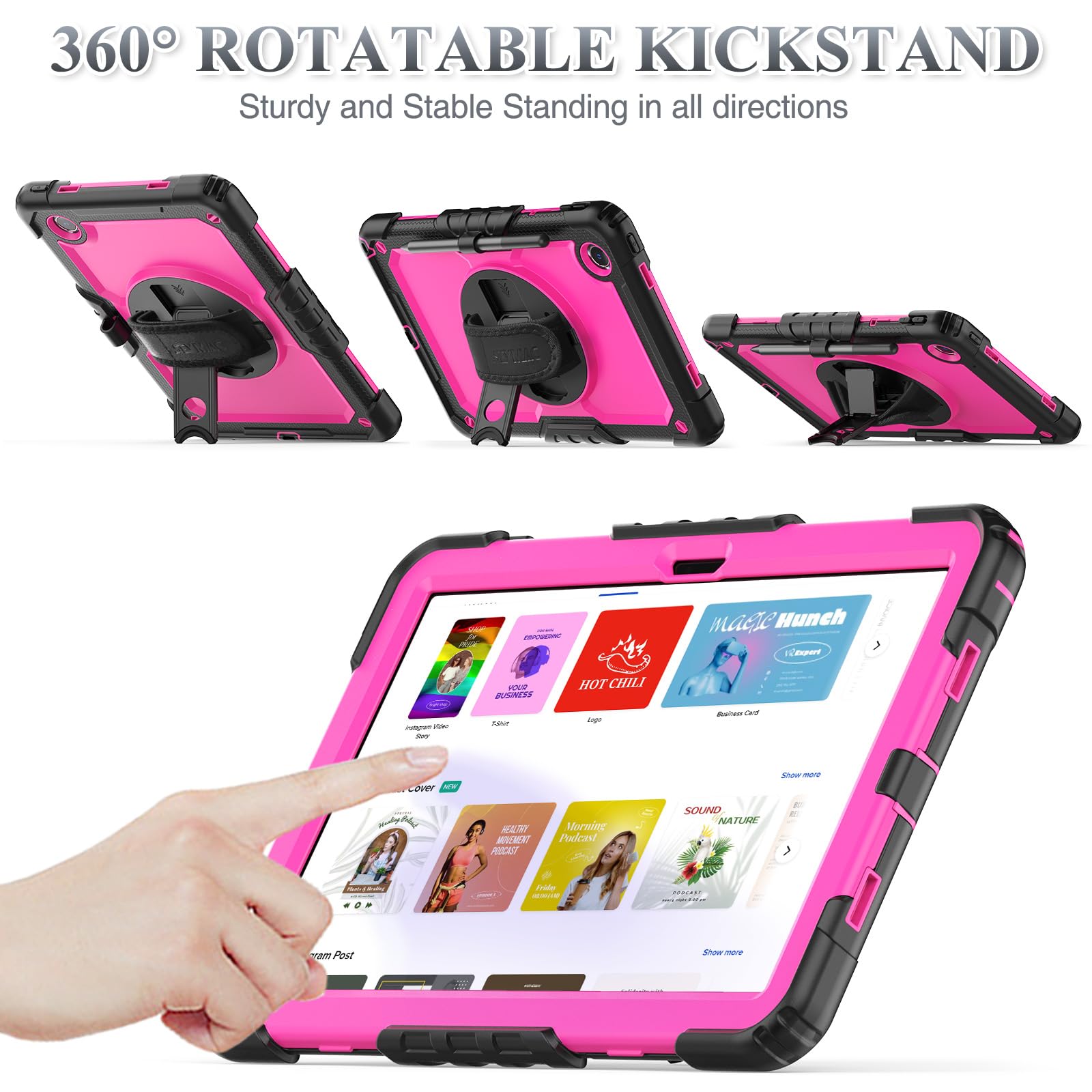 Seymac Stock Case For Lenovo Tab M11 (Tb 330Fu/330Xu) 11'' Case With Screen Protector, Drop Proof Protection With 360 Rotate Sta