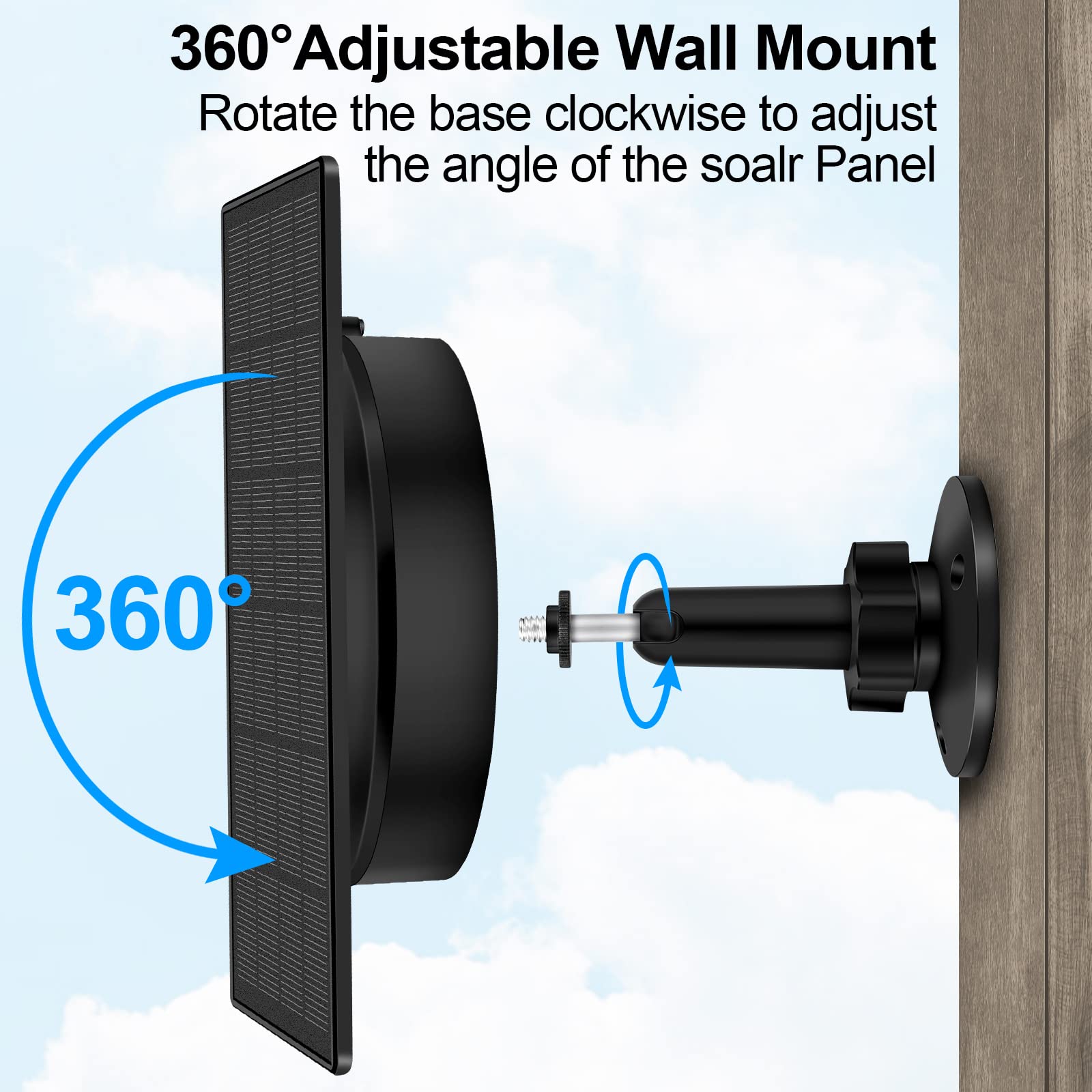 Solar Panel For Blink Camera Outdoor,3W Solar Panel Compatible With Blink Xt/Xt2 & Outdoor Camera&Simplisafe Camera,Waterproof S