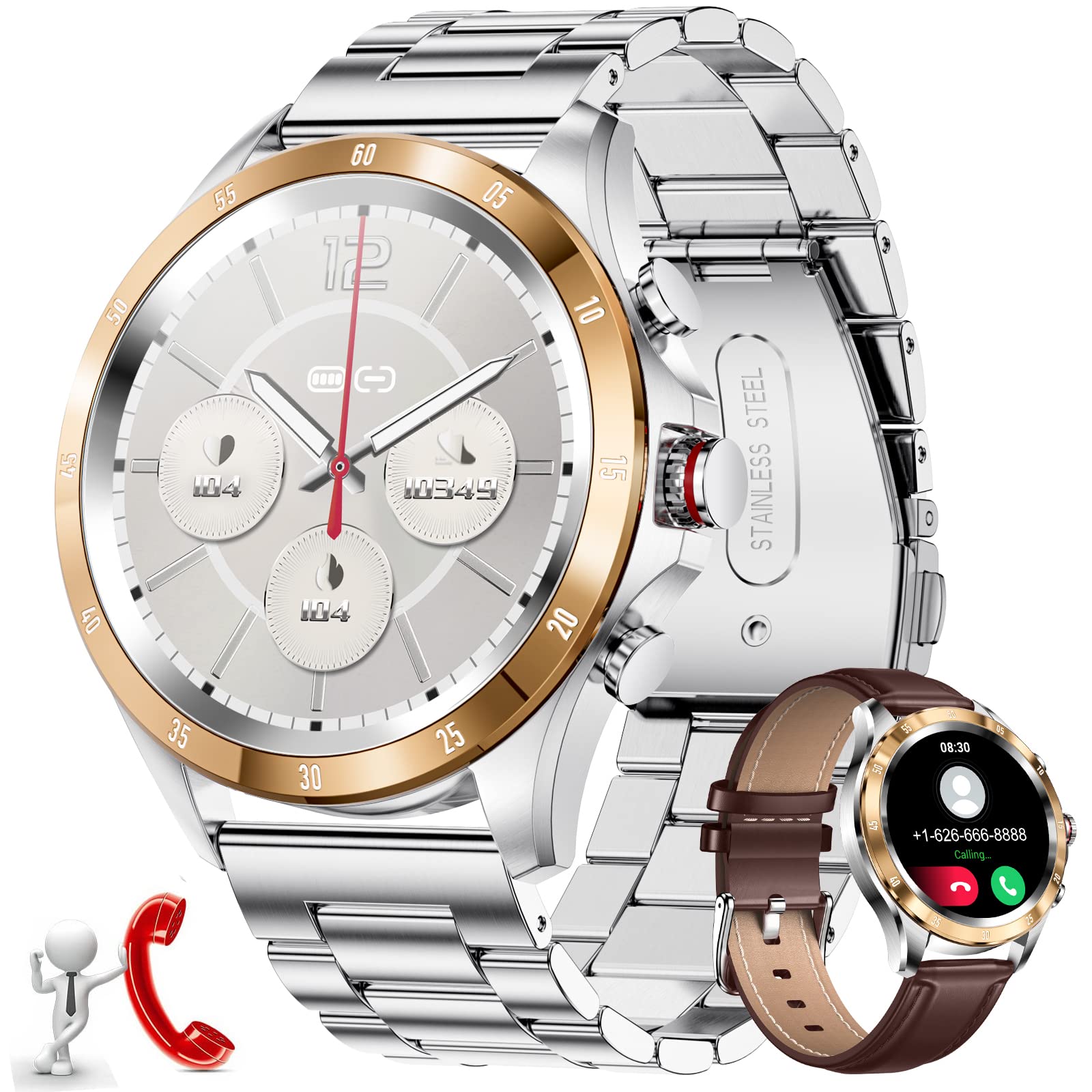 Lige Smart Watches For Men,1.32 Inch Smart Watch With Bluetooth Calls/Message Push, 20 Sport Modes,Ip67 Waterproof Mens Smartwat