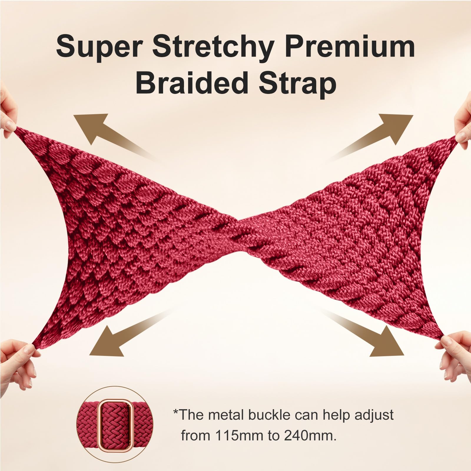 Maledan Sport Elastic Band Compatible For Fitbit Sense/Versa 3/Fitbit Versa 4/Sense 2 Bands Men Women, Breathable Elastic Stretc