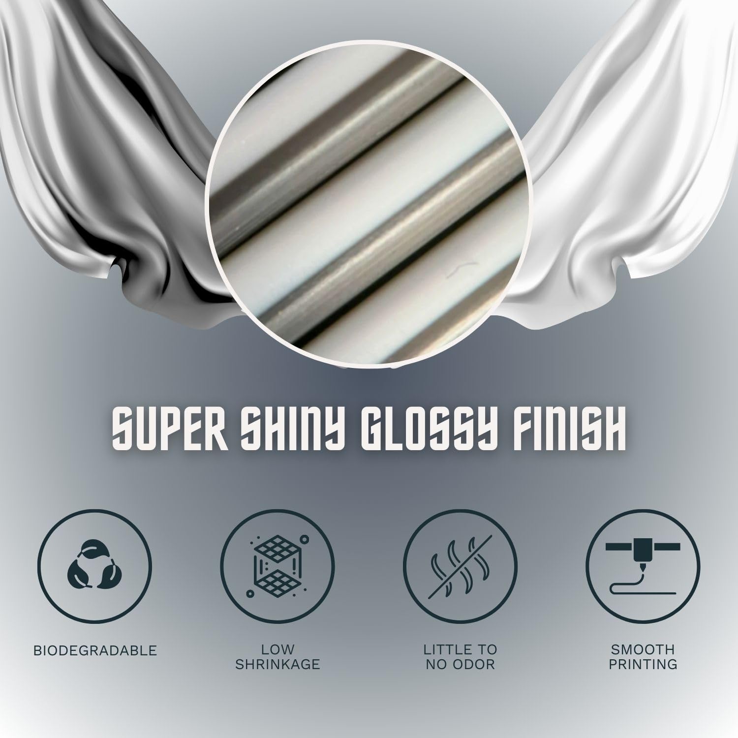 Cookiecad Silk Pla Filament 1.75Mm 1Kg Dual Color Multicolor 3D Printer Filament   Dual Granite Silk Pla