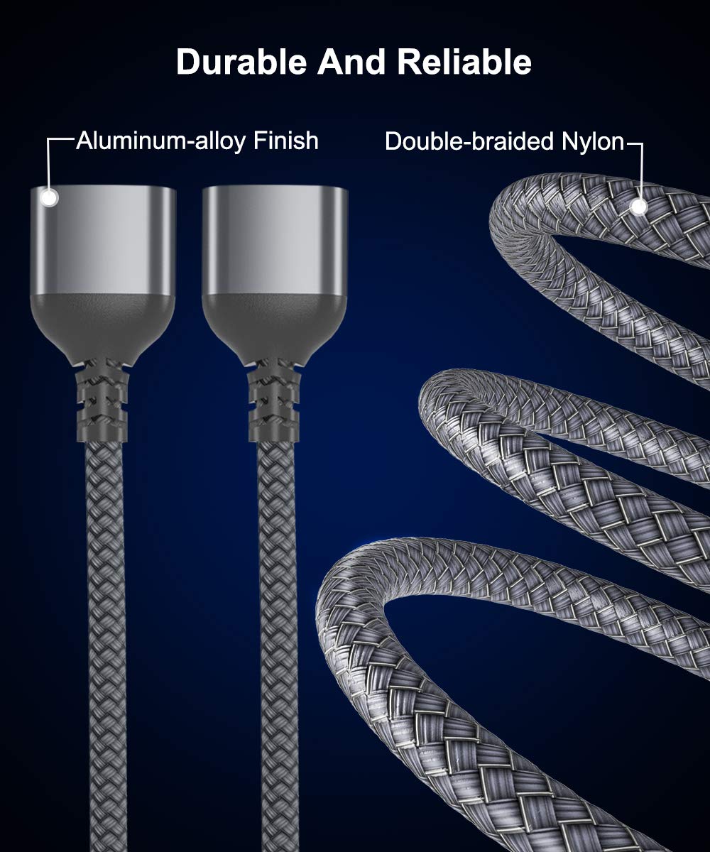 Itramax Usb Splitter Y Cable 3.3Ft 2Pack,Usb A 1 Male To 2 Female Extension Cord Connector,Dual Double Usb Port Extender Hub Data Charger Power Split Adapter For Mac,Car,Xbox One Series X S,Ps4,Ps5