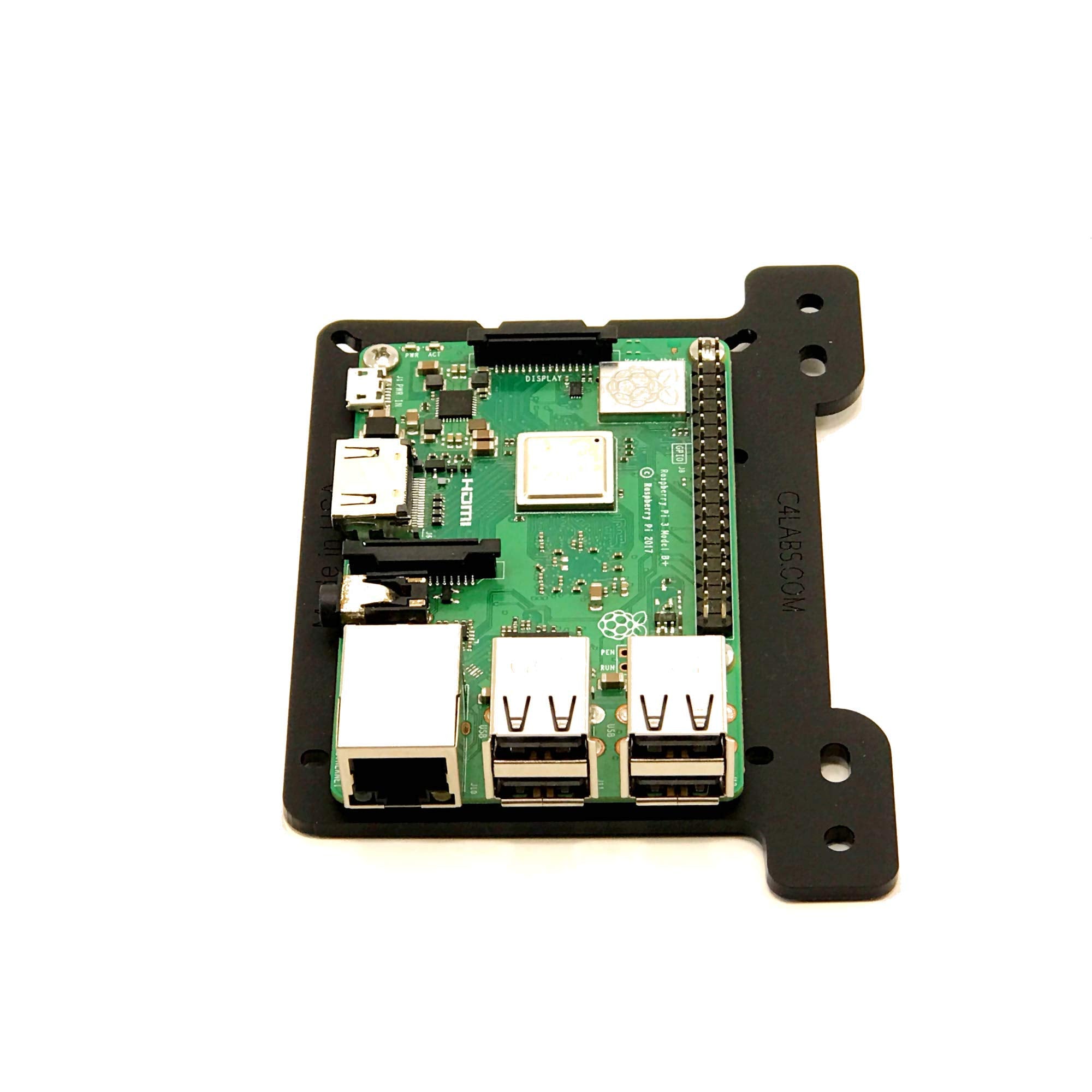 Zebra Vesa Arm Mounting Plate   Acrylic   For Raspberry Pi5, 4 B, 3B+, 3, Pi 2, And Pi B+ Arduino: Black