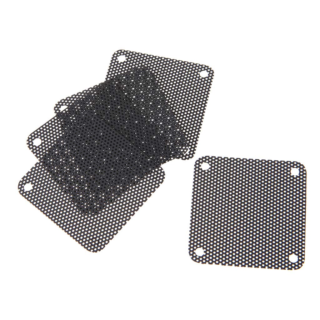 Tebatu Pvc Fan Dust Filter Pc Dustproof Case Cuttable Computer Mesh Cover 40Mm Mesh Black