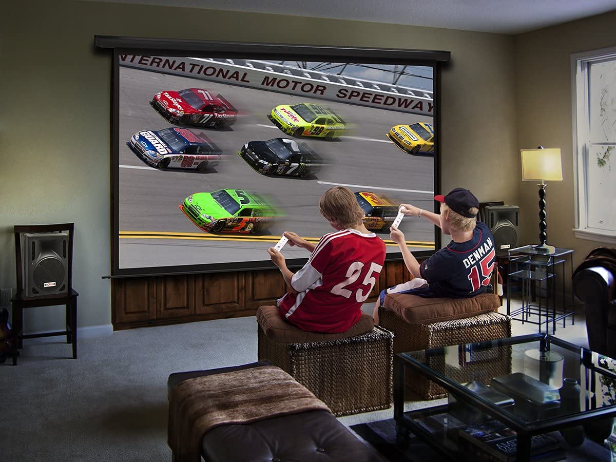 Indoor/Outdoor Theater Kit | Silverscreen Series System | Projection Screen With 1080Phd Savi 4000 Lumen Projector, Sound System