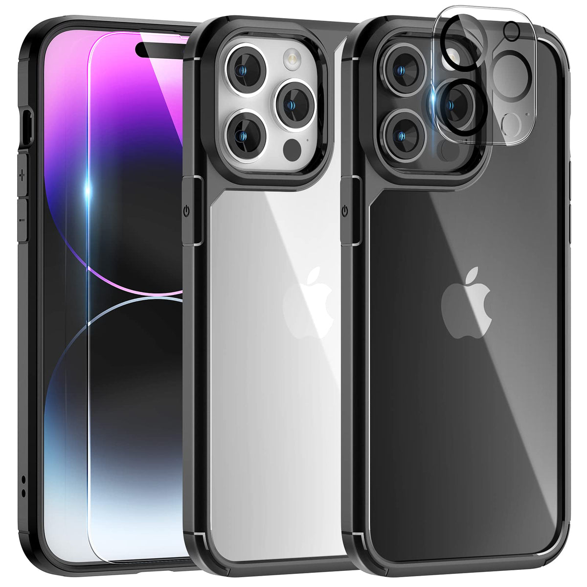 Tauri 5 In 1 For Iphone 14 Pro Max Case, With 2X Screen Protectors + 2X Camera Lens Protectors, [Military Grade Drop Protection]