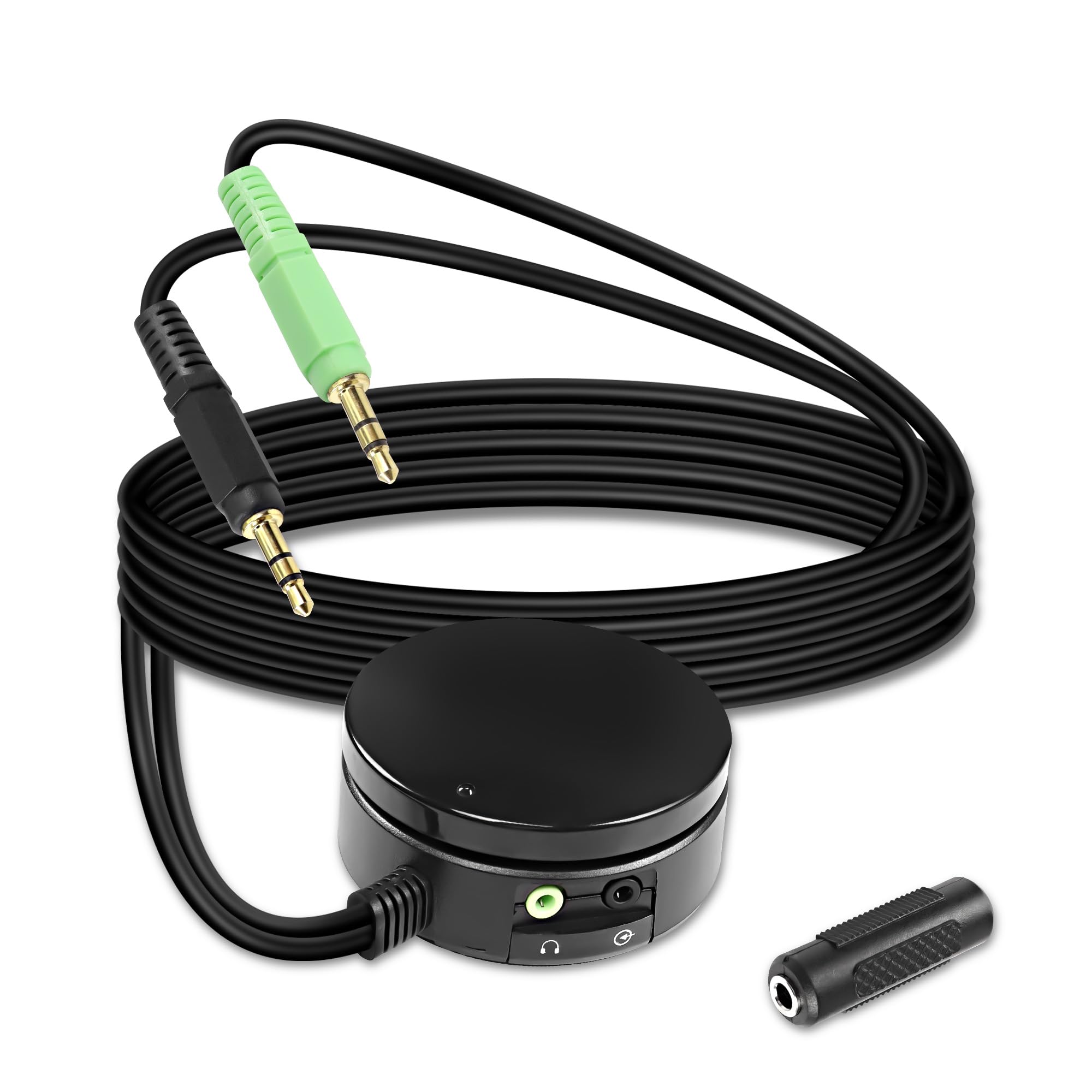 XMSJSIY Computer Speakers Headphones Audio Switch Volume Control Converter Over 3.5mm TRS Adjust Knob Controller Extension Cable