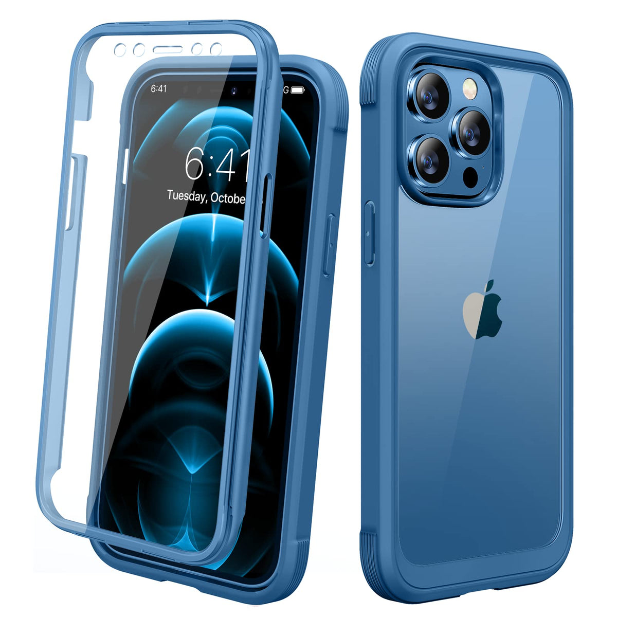 Miracase Designed For Iphone 12 Pro Max Case, Full Body Rugged Case With Built-In Touch Sensitive Anti-Scratch Screen Protector,