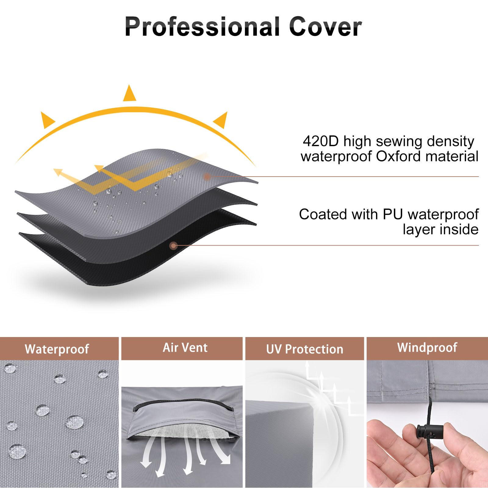 Mrrihand Central Air Conditioner Cover For Outside Units Waterproof Heavy Duty Ac Unit For Outdoor Large Ac Cover For Winter (26