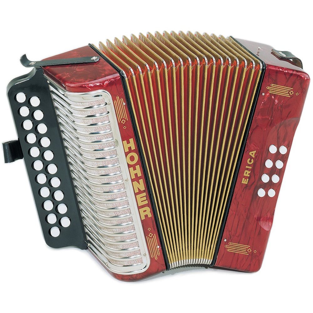 Hohner Accordions Erica GC Two-Row Accordion (Pearl Red) – Electroeshop
