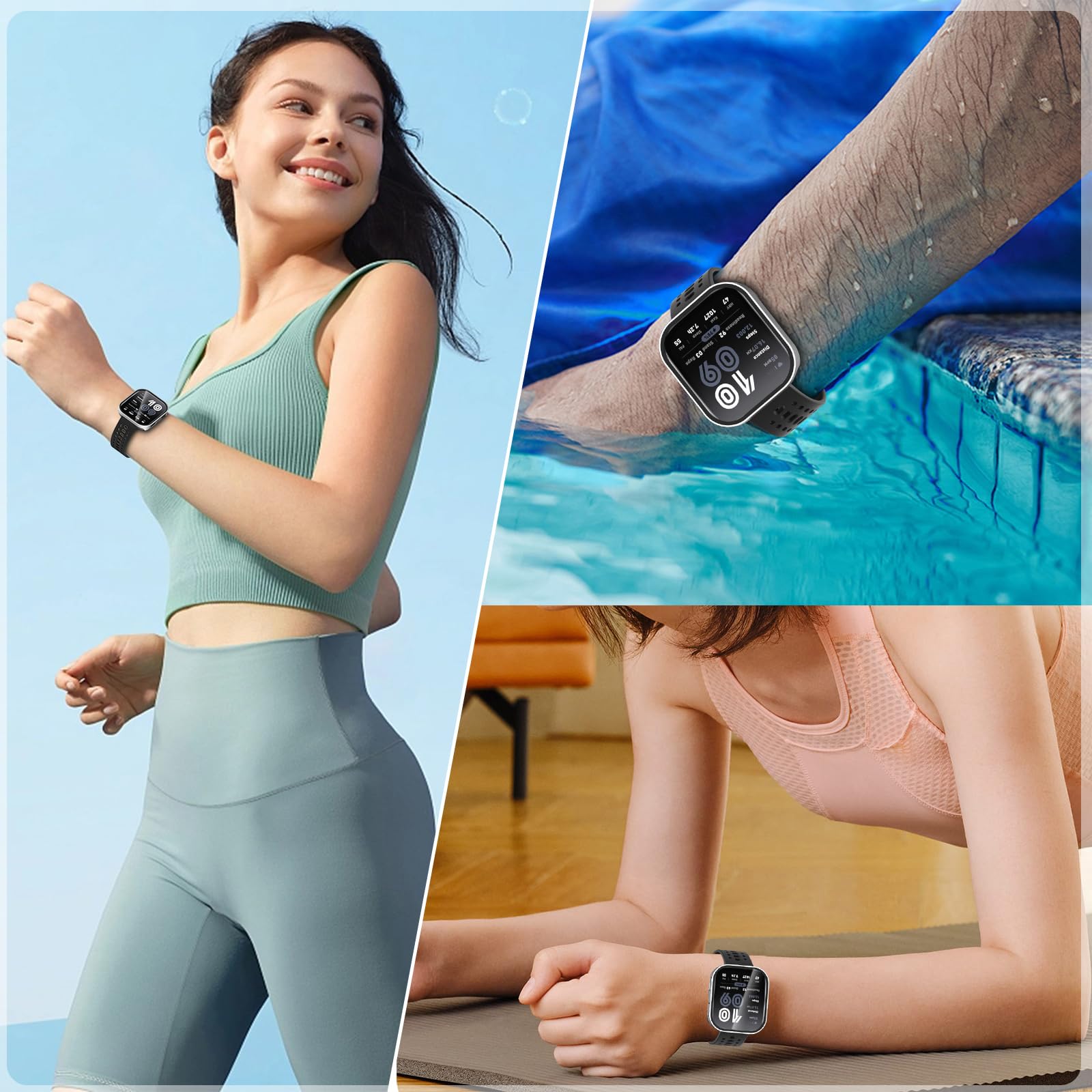 Wd&Cd 2 Pack Case Compatible For Amazfit Bip 6 Silver+Clear, Hard Pc Case With Tempered Glass Screen Protector Compatible With A