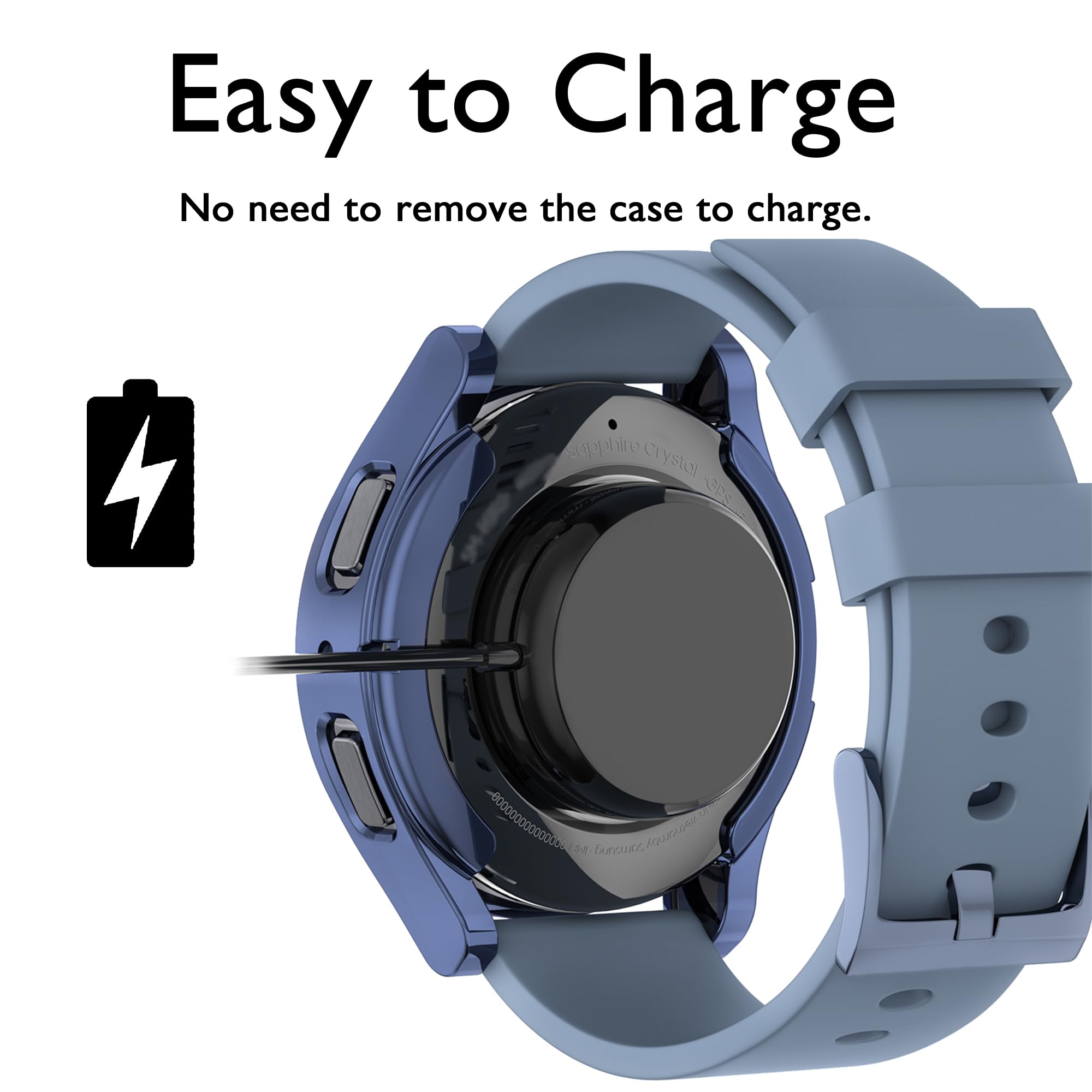 6 Pack Case Compatible With Samsung Galaxy Watch 5 4 Screen Protector 44Mm, Yuvike Tpu Soft Cover Full Protection With Build In