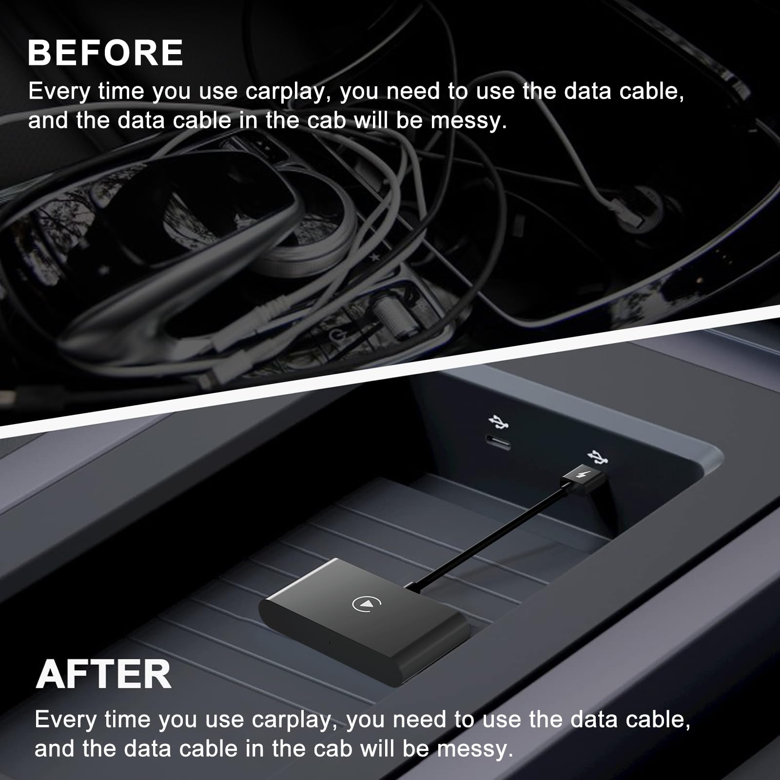 Wireless Carplay Adapter, 2024 Upgrade Carplay Wireless Adapter For Oem Wired Carplay Cars, Fastest And Most Stylish Dongle, Con