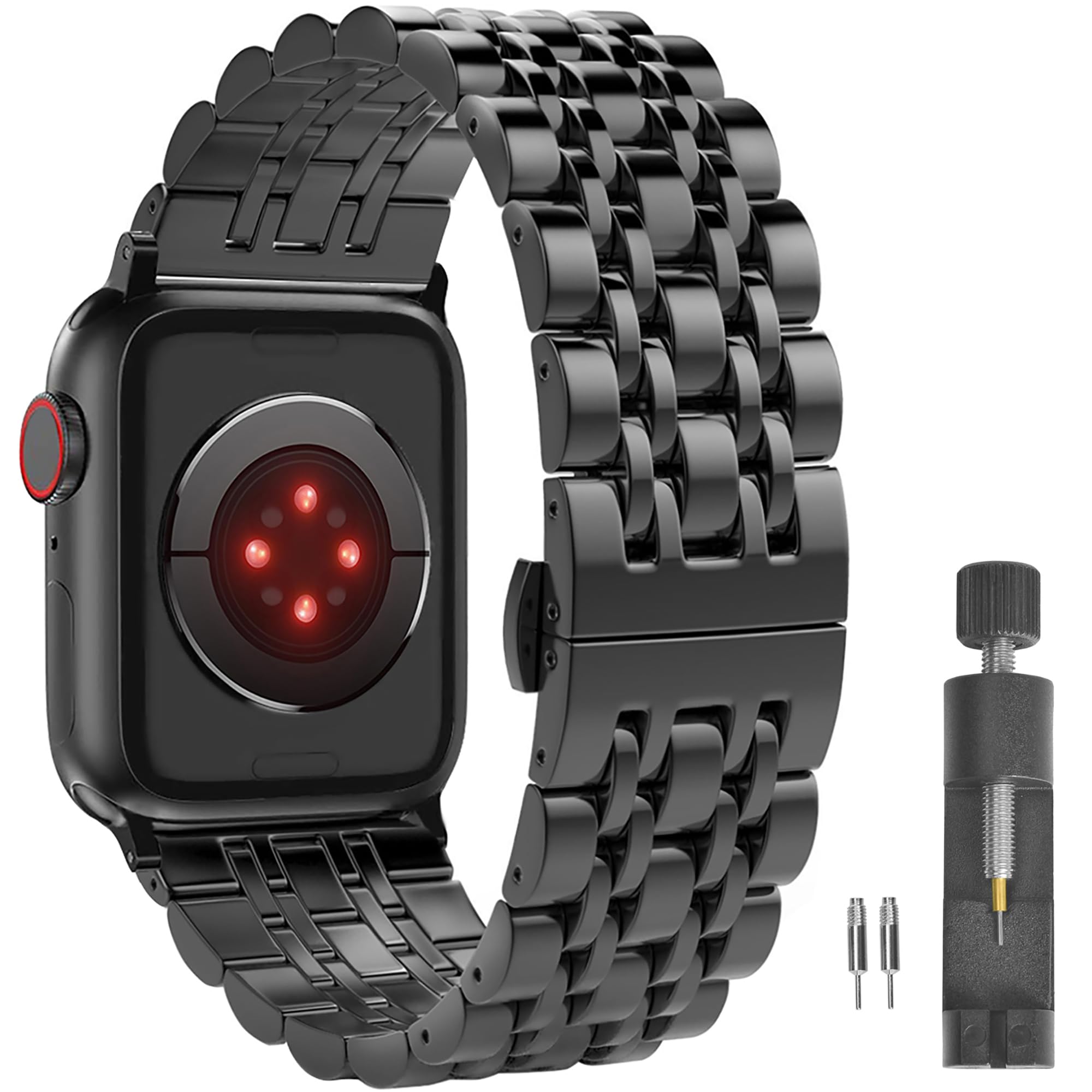 Amzaokay Stainless Steel Band Compatible With Apple Watch Series 9 8 7 6 5 4 Ultra 2 Se 40Mm 41Mm 44Mm 45Mm 49Mm And Series 3 2