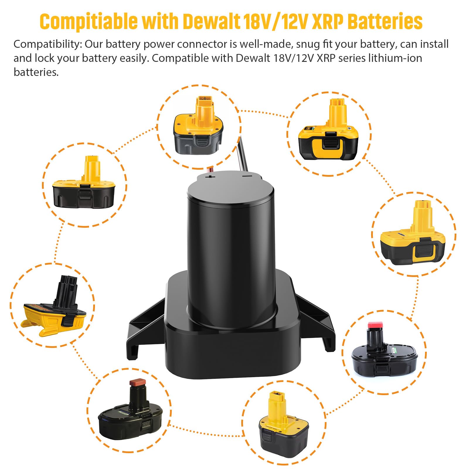 Power Wheel Adapter With Fuse & Switch, Secure Battery Adapter For 18V Xrp Lithium Battery, With 12 Gauge Wire, Good Power Conve