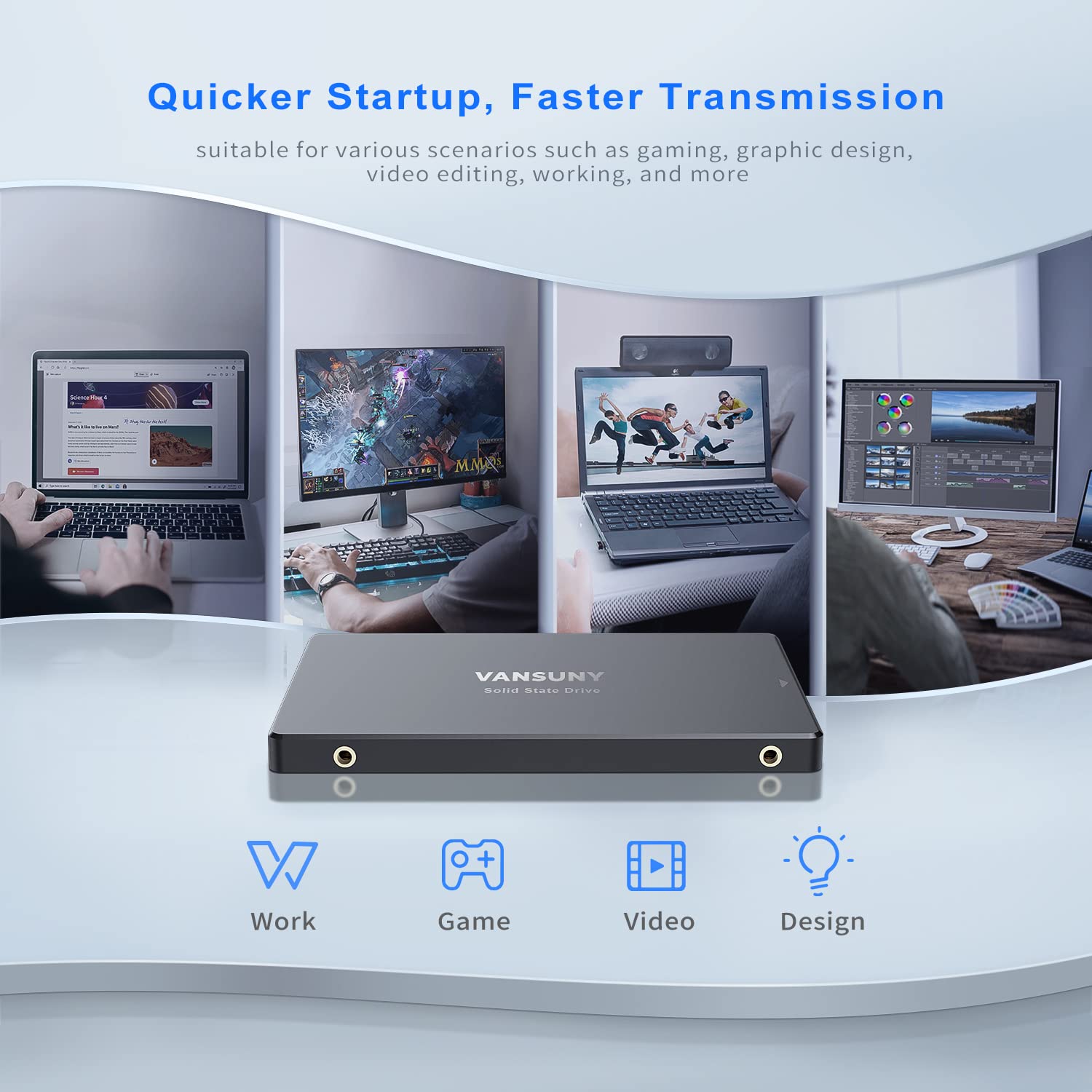 Vansuny 512Gb Sata Iii Ssd Internal Solid State Drive 2.5    Internal Drive Advanced 3D Nand Flash Up To 500Mb/S Ssd Hard Drive