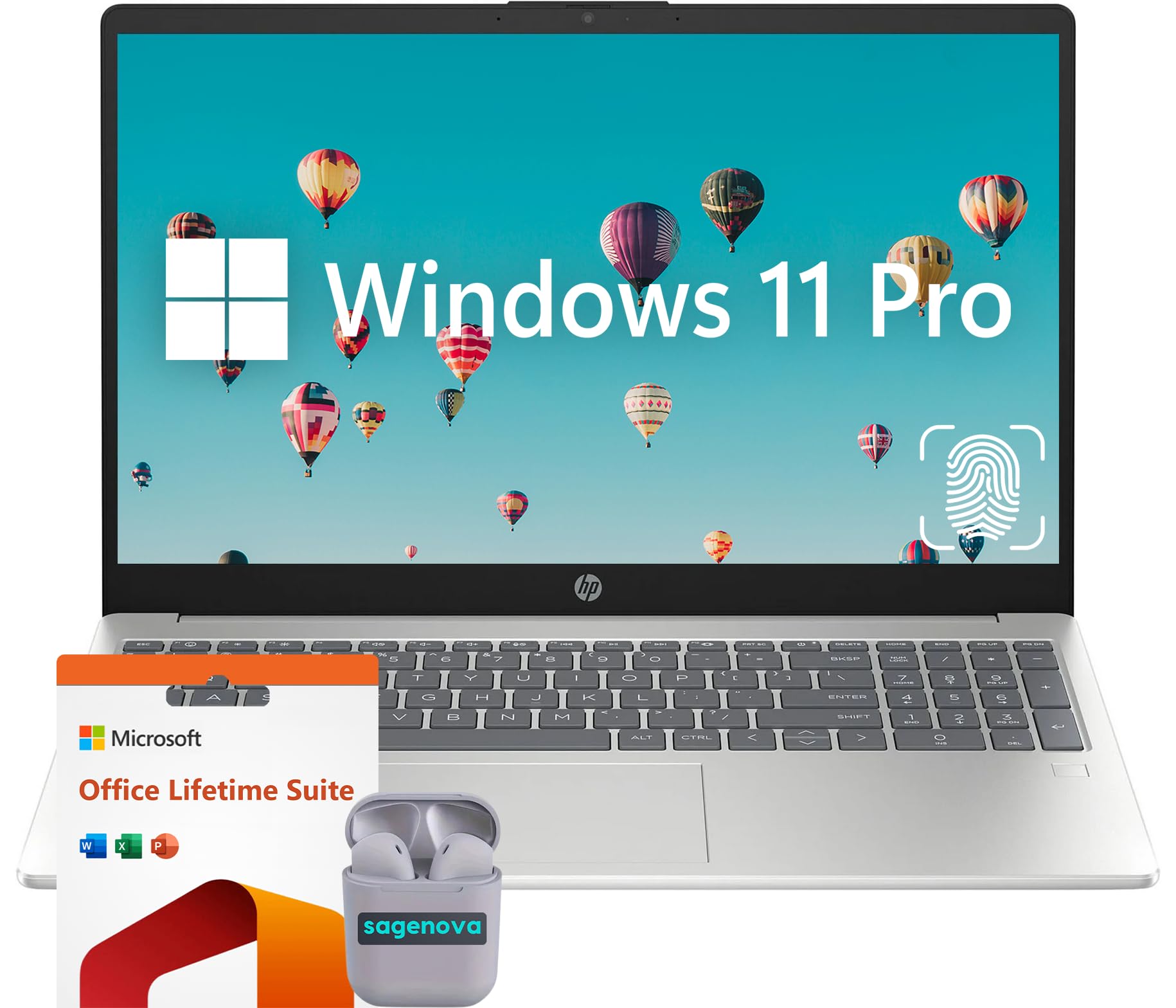 Hp 15.6'' Fhd Ips Led Laptop 16Gb Ram 512Gb Ssd, Intel Core I3-N305 Processor, Windows 11 Pro Laptop With Microsoft Office Lifet