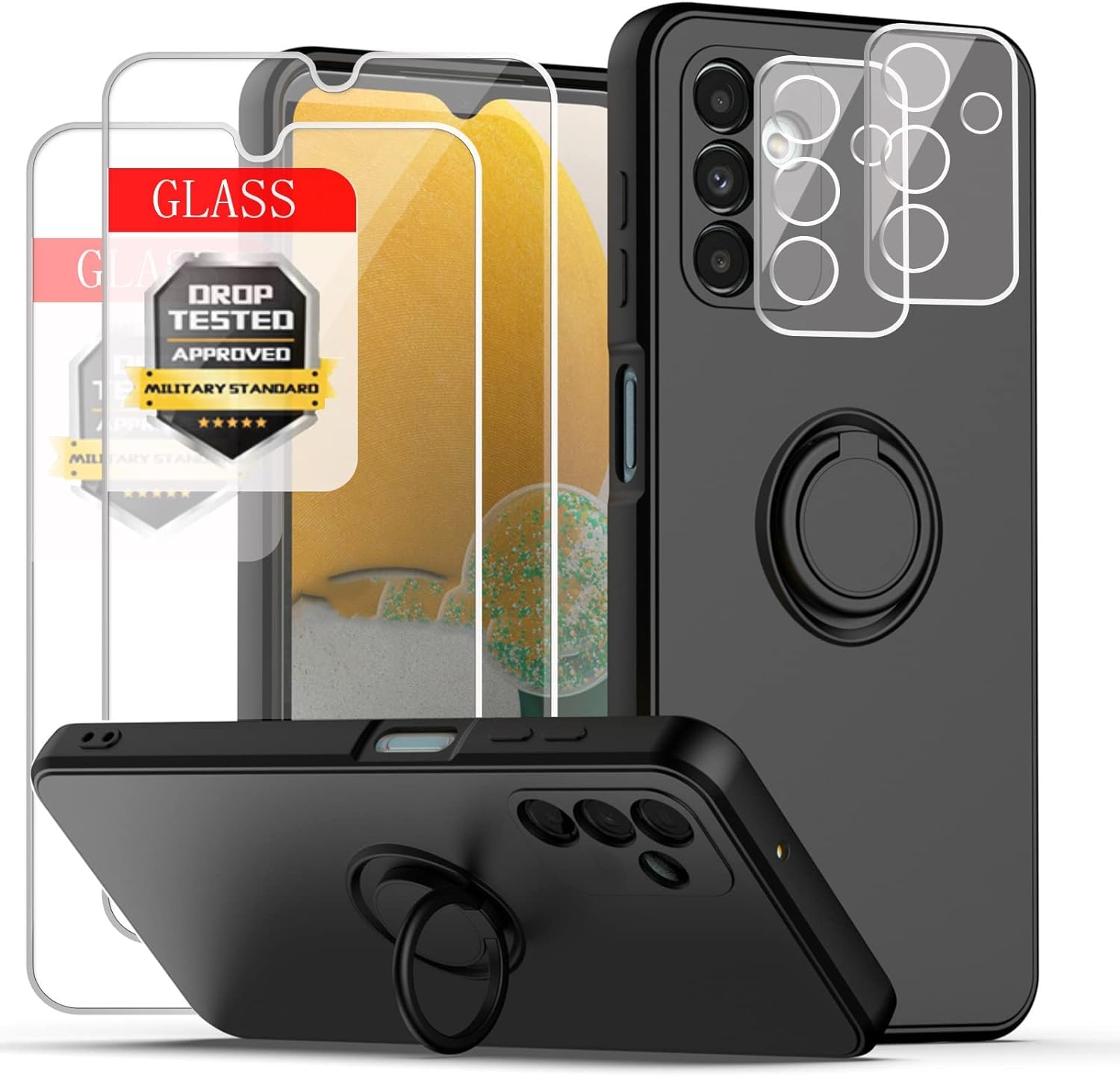 Esakycn For Samsung Galaxy A06 Case With Screen Protector [2 Pack] And Camera Lens Protector [2 Pack], Phone Case Silicone Magne