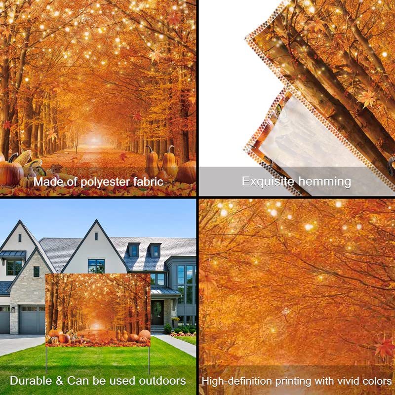 Swepuck 8X6Ft Fall Photography Backdrop Autumn Maple Leaves Pumpkin Friendsgiving Background Thanksgiving Party Supplies Farm Ha