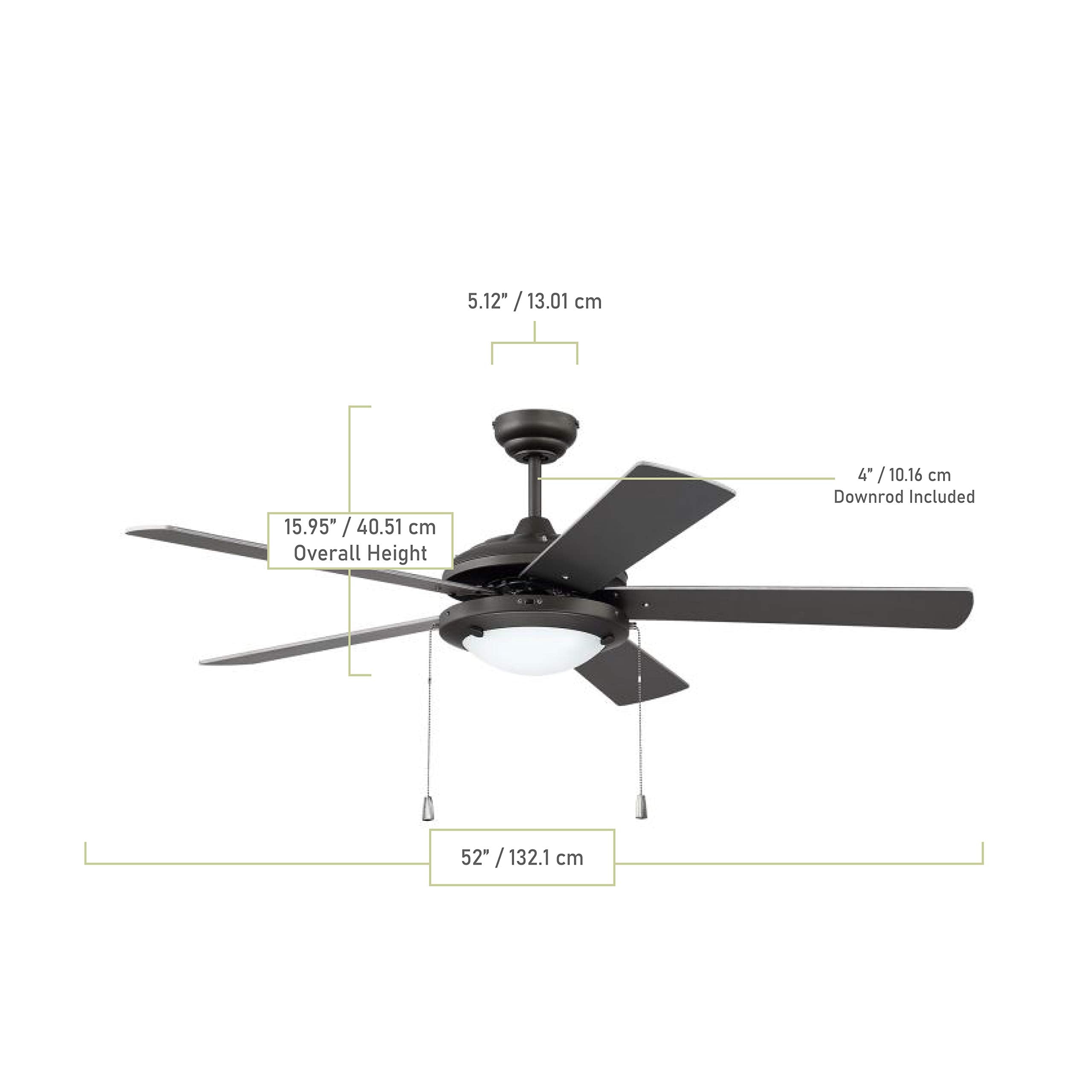 Craftmade Nik52Esp5 Nikia 52'' Outdoor Ceiling Fan With Light Kit, 5 Blades, Espresso