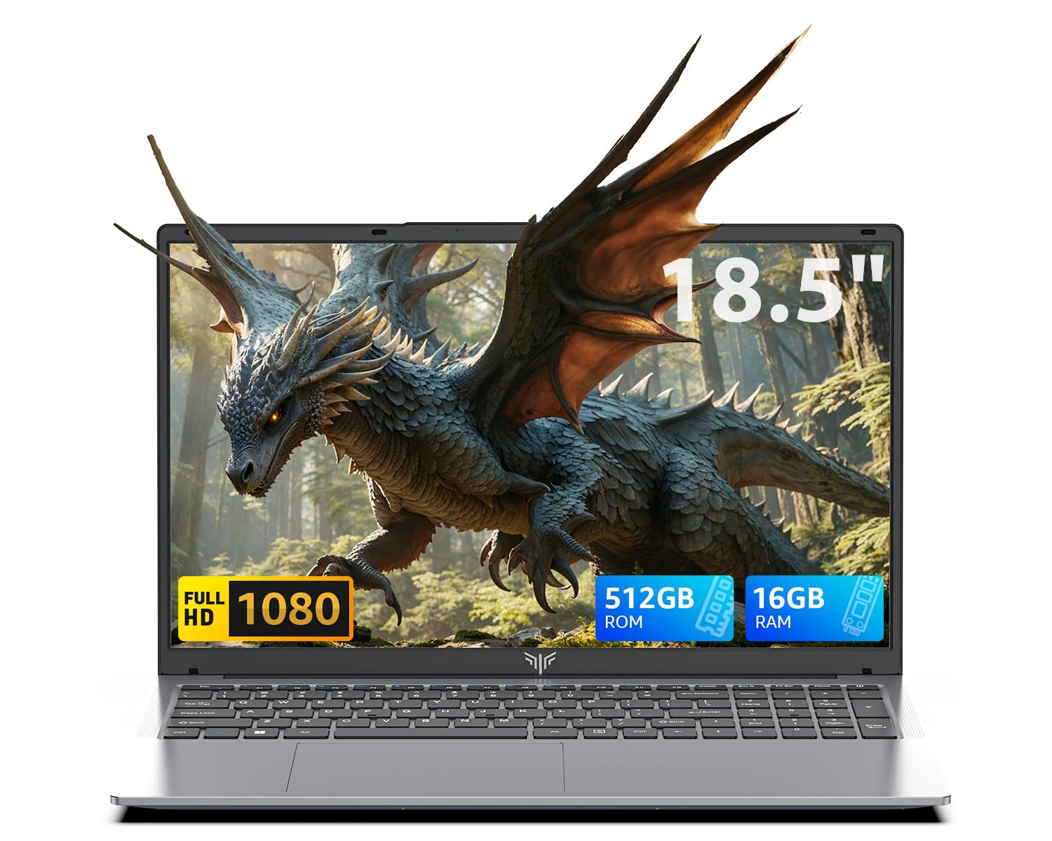 KAIGERR 2026 18.5 FHD Laptop, Intel N150 (Up to 3.6GHz), 16GB RAM, 512GB SSD, 8000mAh Battery, Wi-Fi, Business/Student Laptop